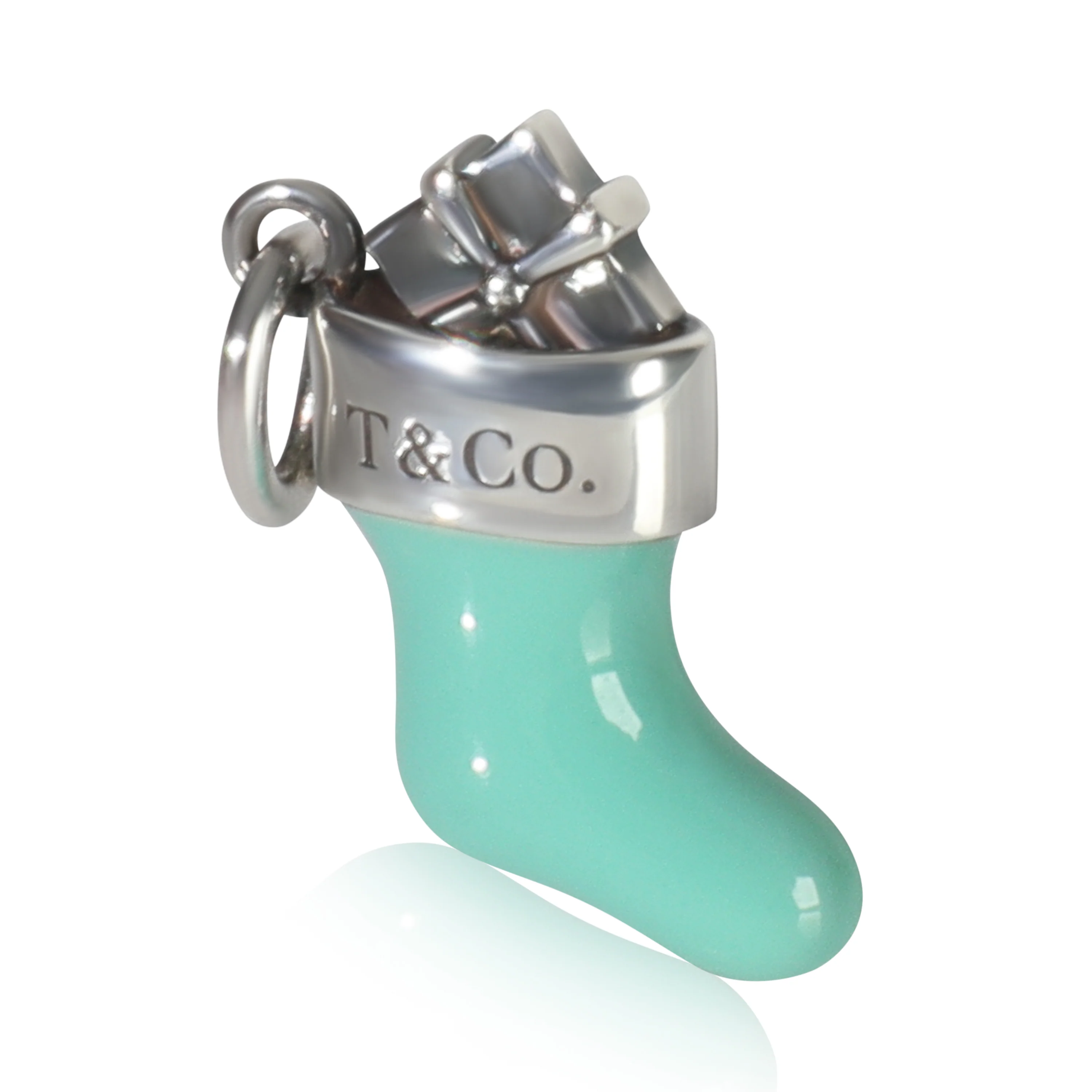 Sterling Silver  Blue Enamel Stocking Charm - Image 2