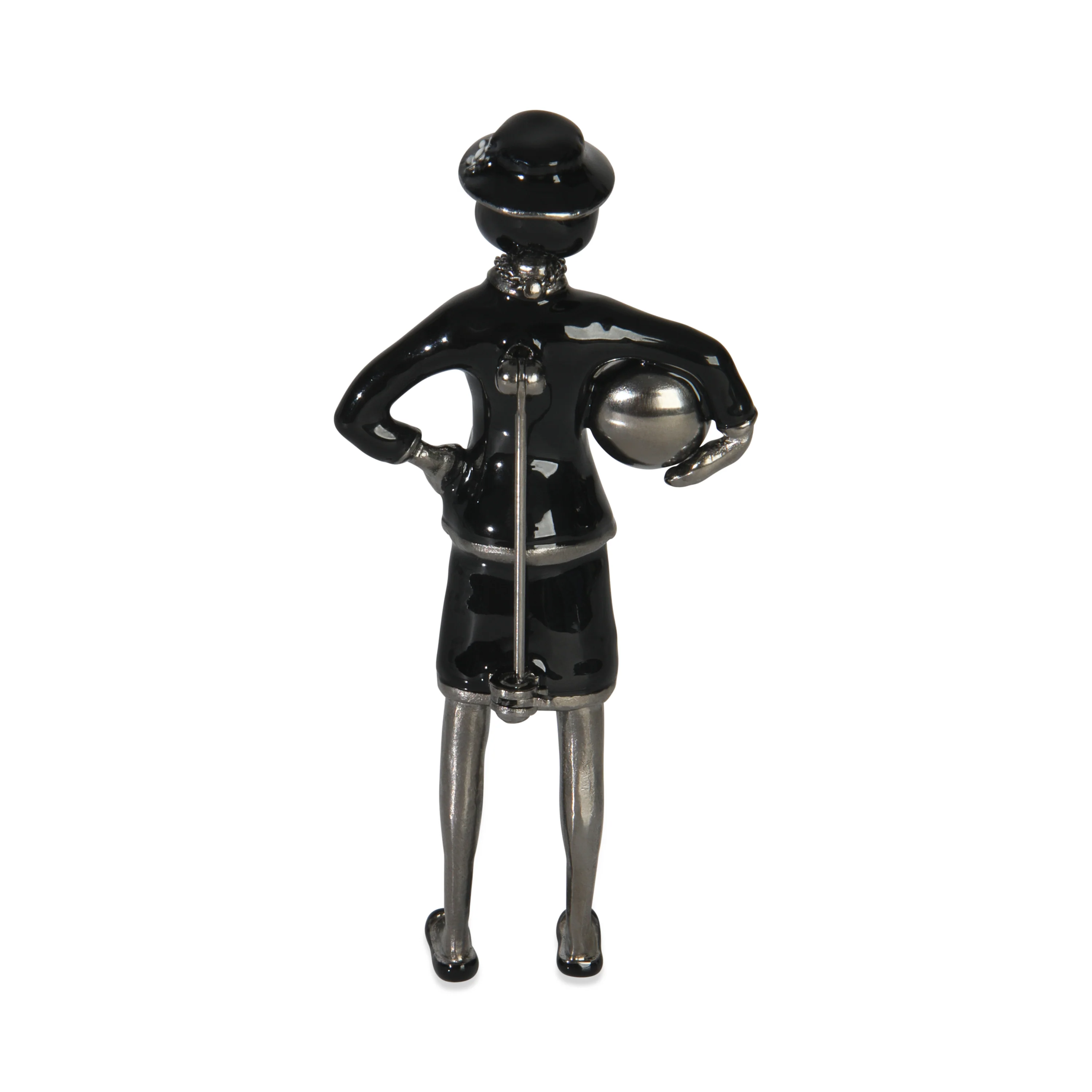 2012 Faux Pearl & Enamel Mademoiselle Brooch Brooch - Image 3