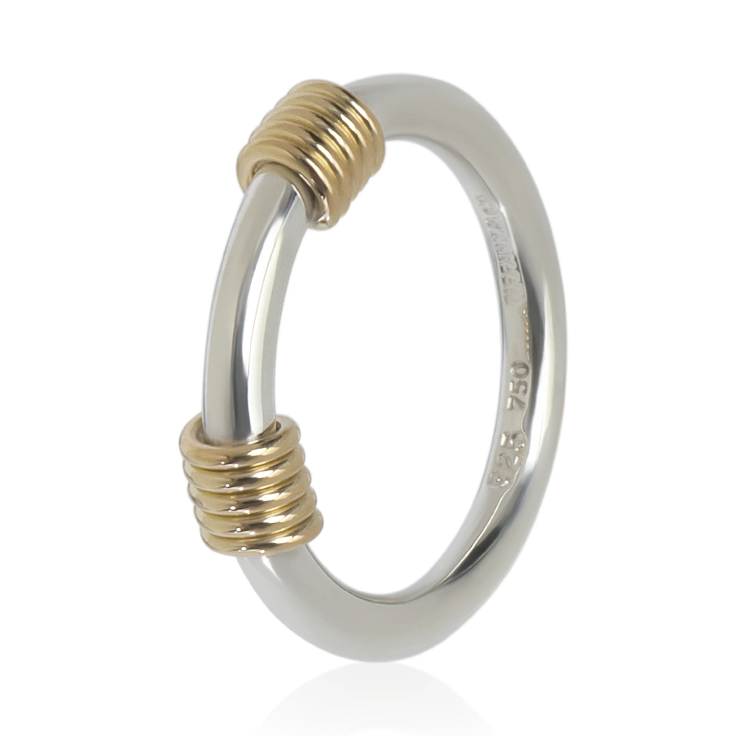 Yellow Gold & Sterling Silver  Vintage Coil Wrapped Ring - Image 4