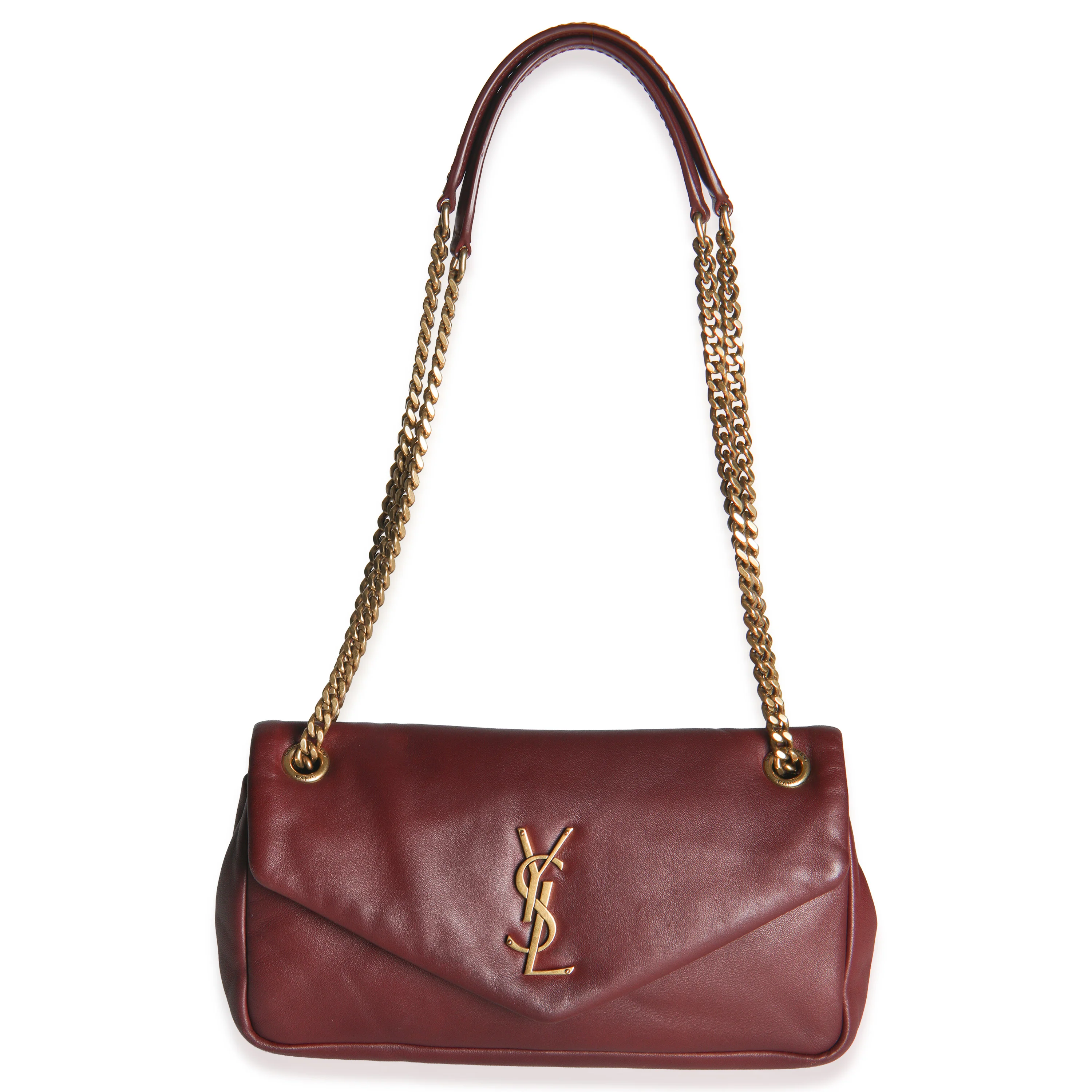 Deep Raspberry Smooth Lambskin Small Calypso Chain Bag - Image 7