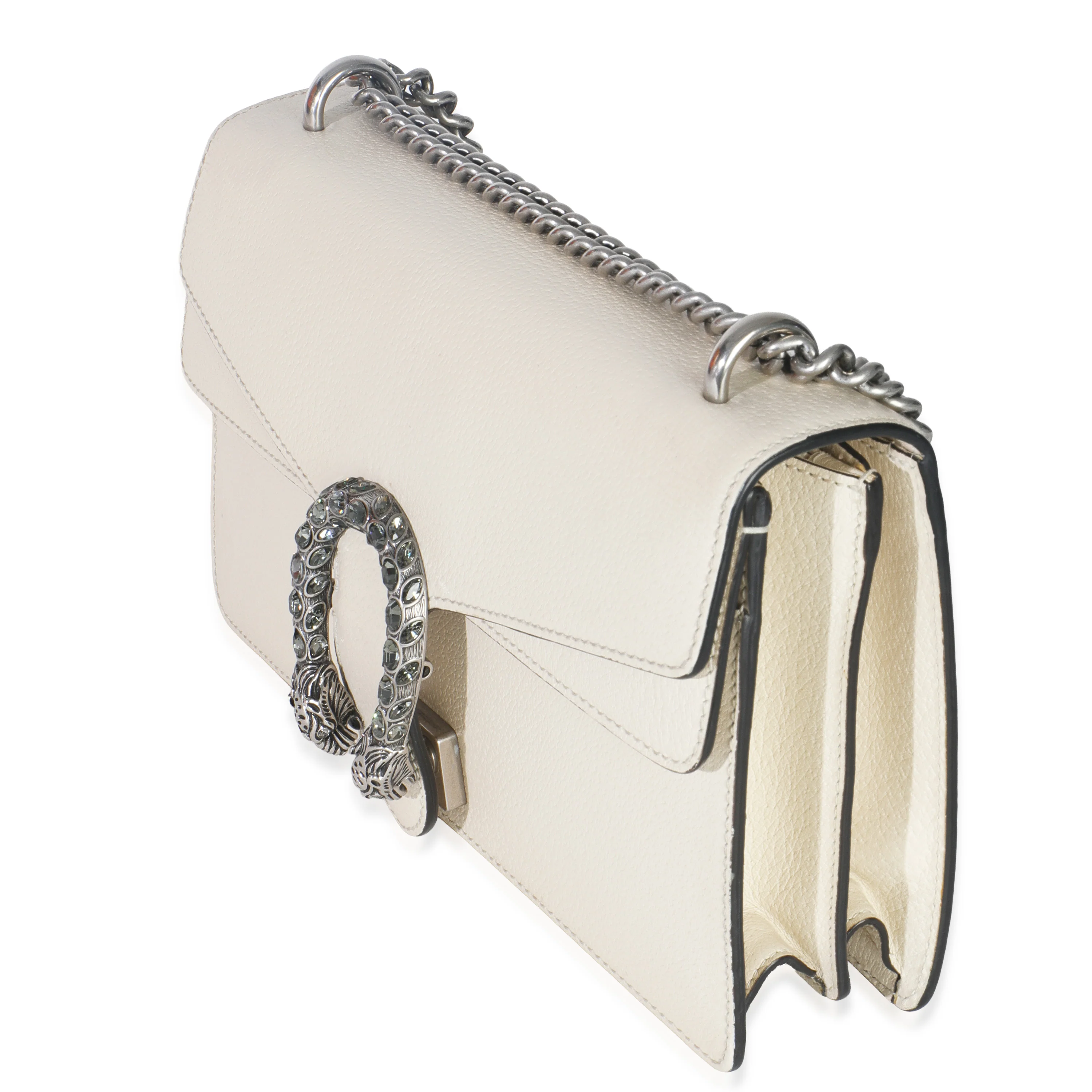 Mystic White Textured Calfskin Crystal Small Dionysus Bag - Image 2
