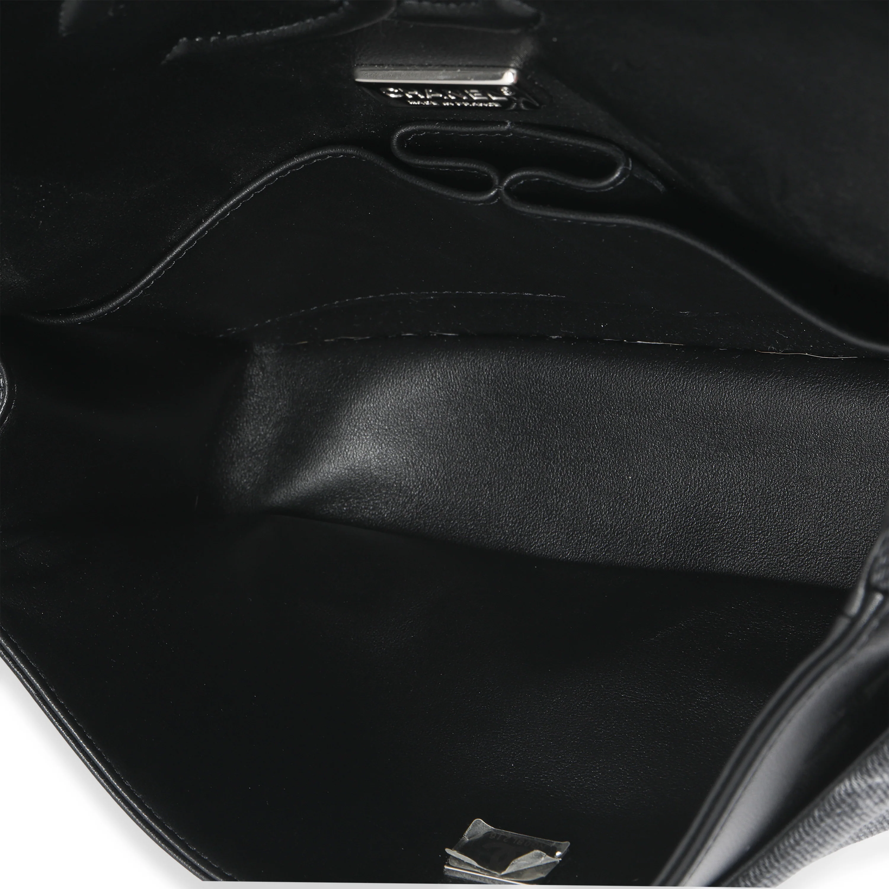 Black Denim Sequin CC Medium Classic Double Flap Bag - Image 9