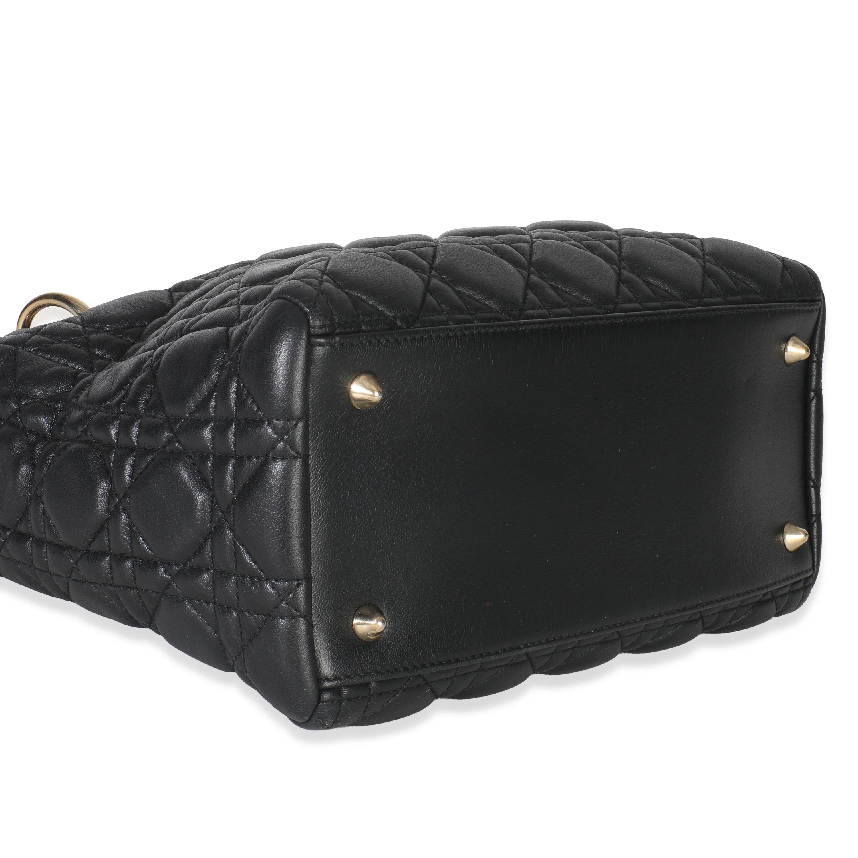 Black Lambskin Cannage Medium Lady Dior - Image 5