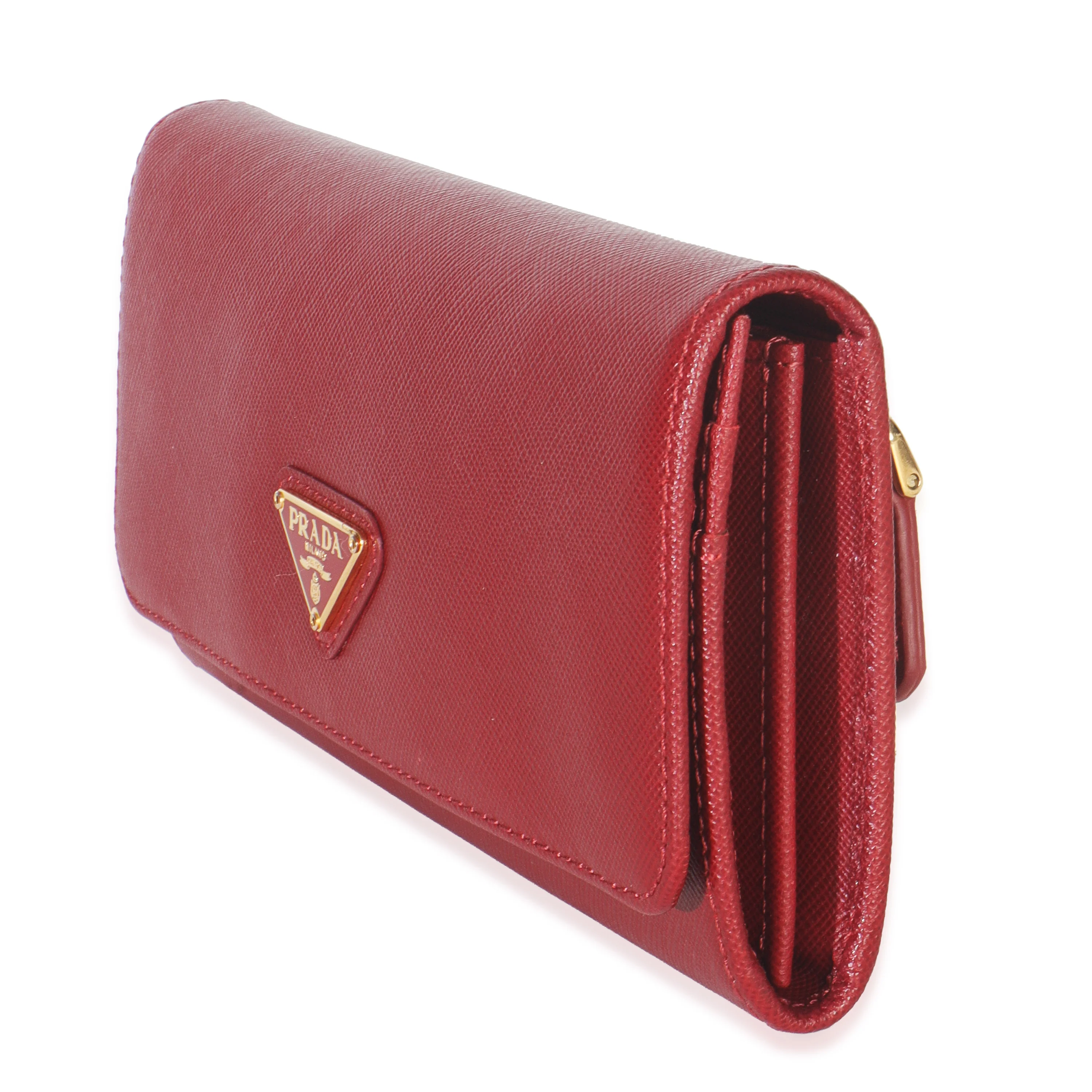 Red Saffiano Logo Continental Flap Wallet - Image 2