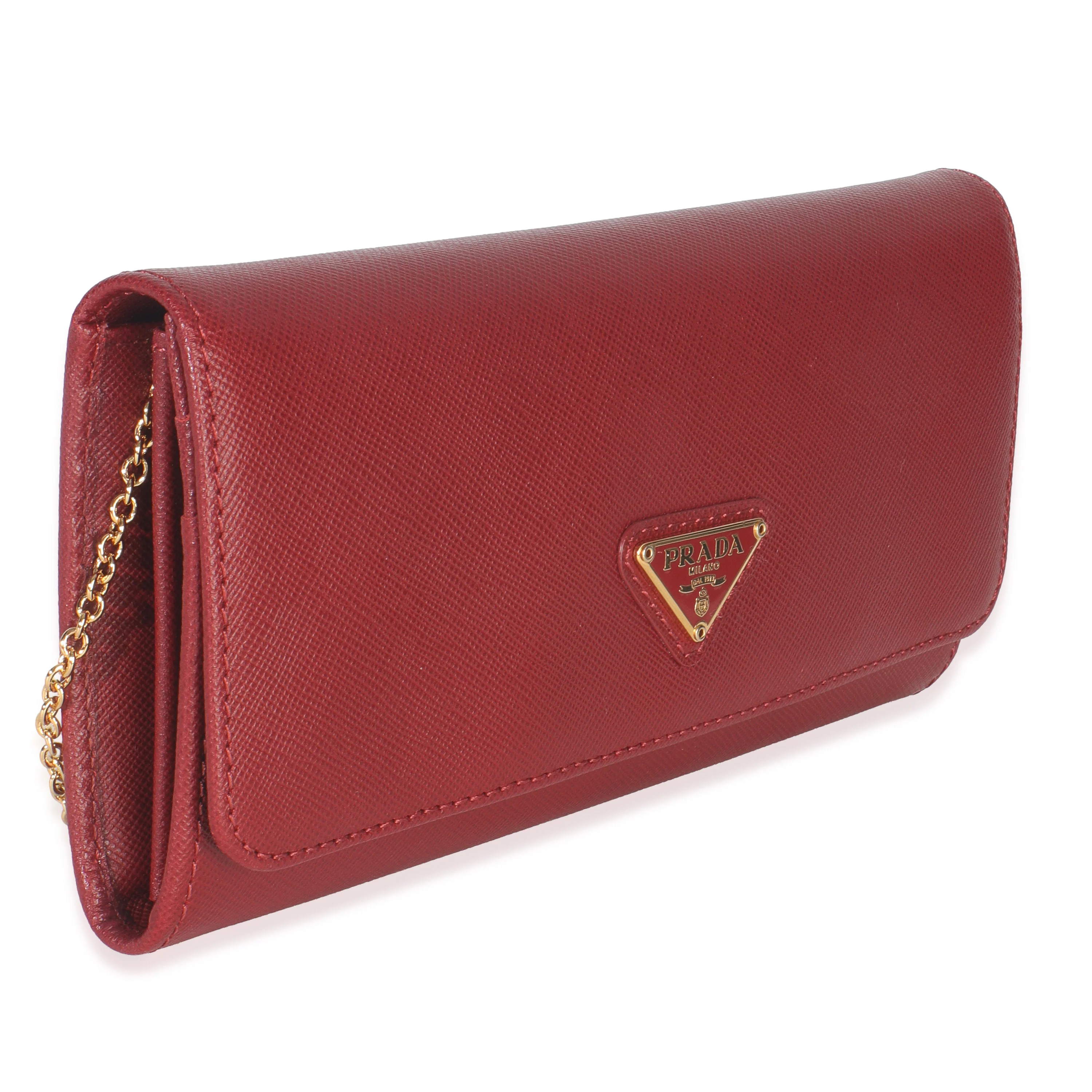 Red Saffiano Logo Continental Flap Wallet - Image 3