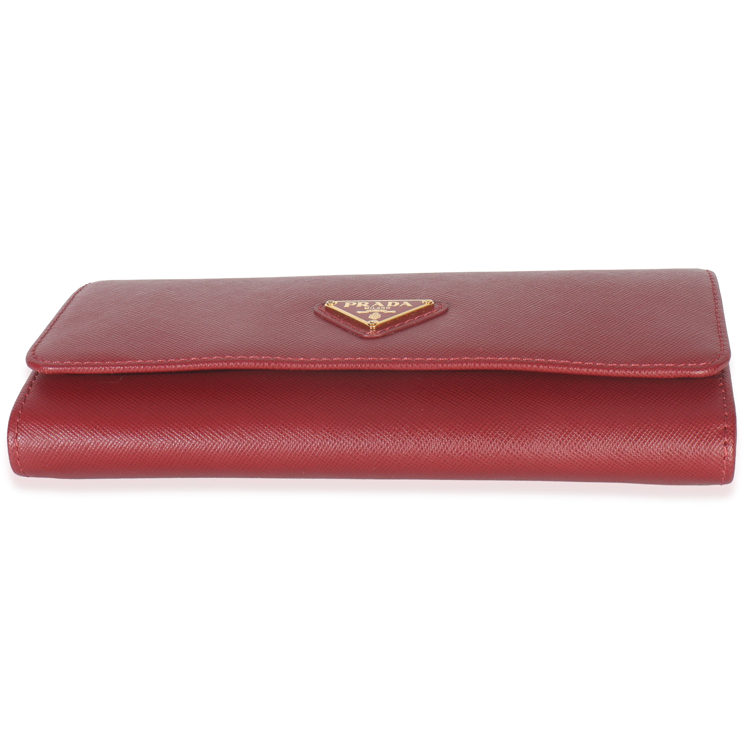 Red Saffiano Logo Continental Flap Wallet - Image 5