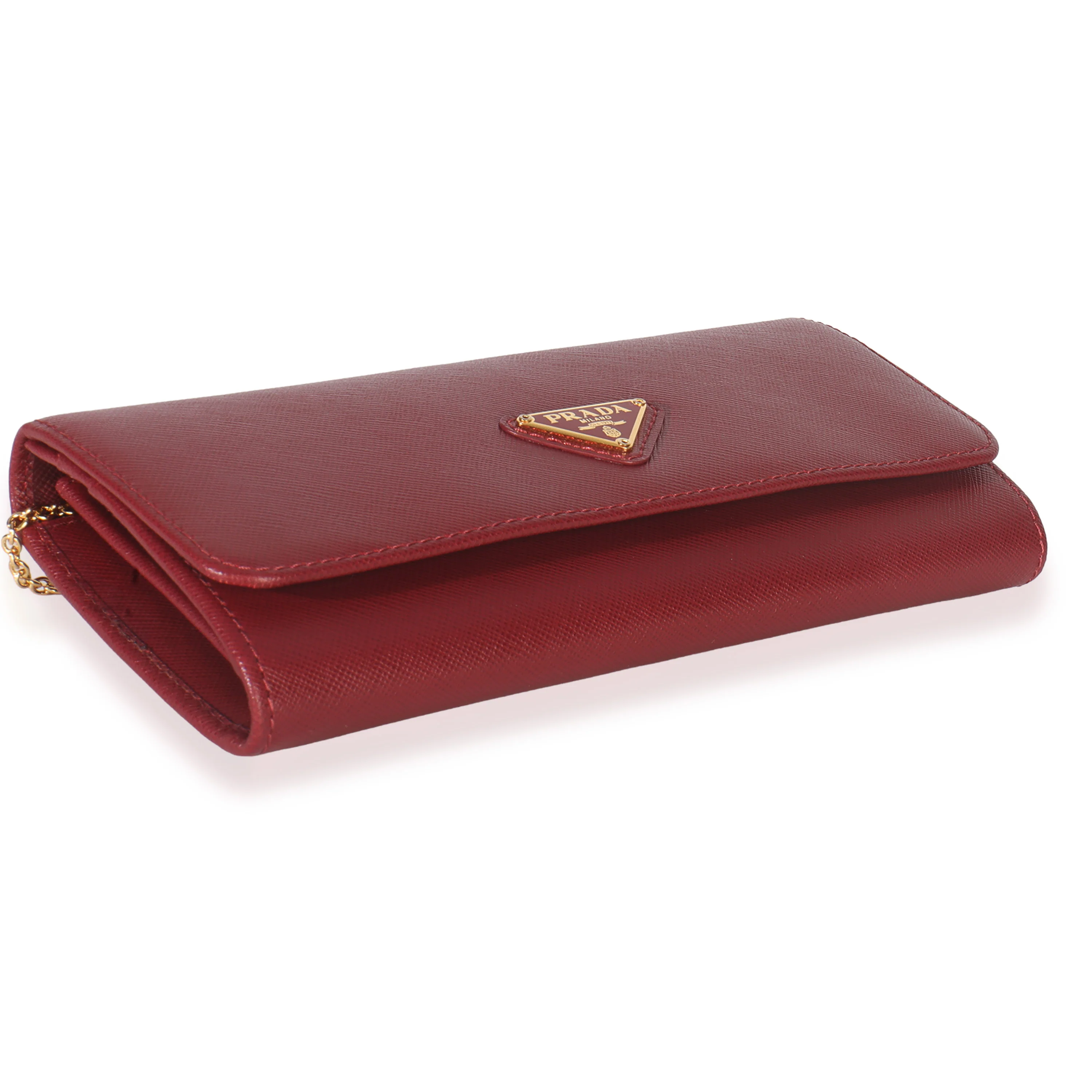 Red Saffiano Logo Continental Flap Wallet - Image 6