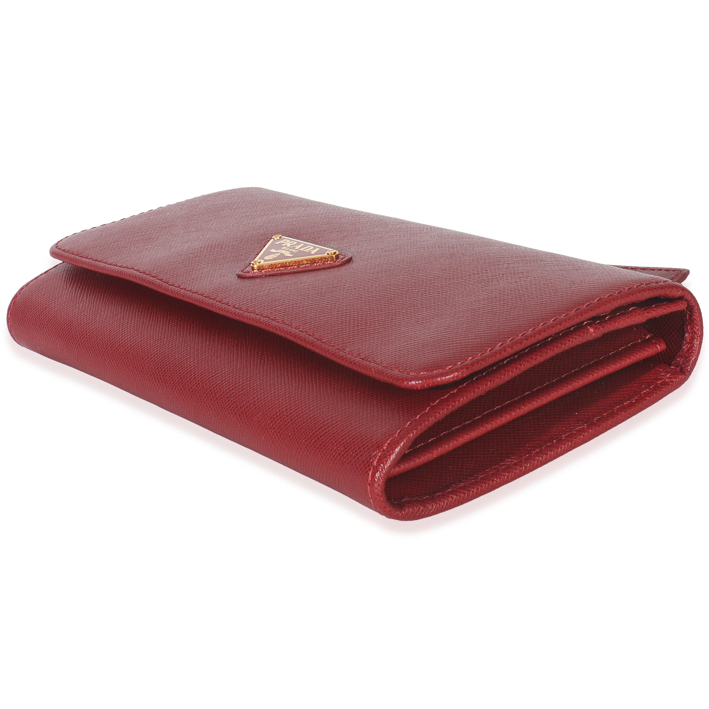 Red Saffiano Logo Continental Flap Wallet - Image 7
