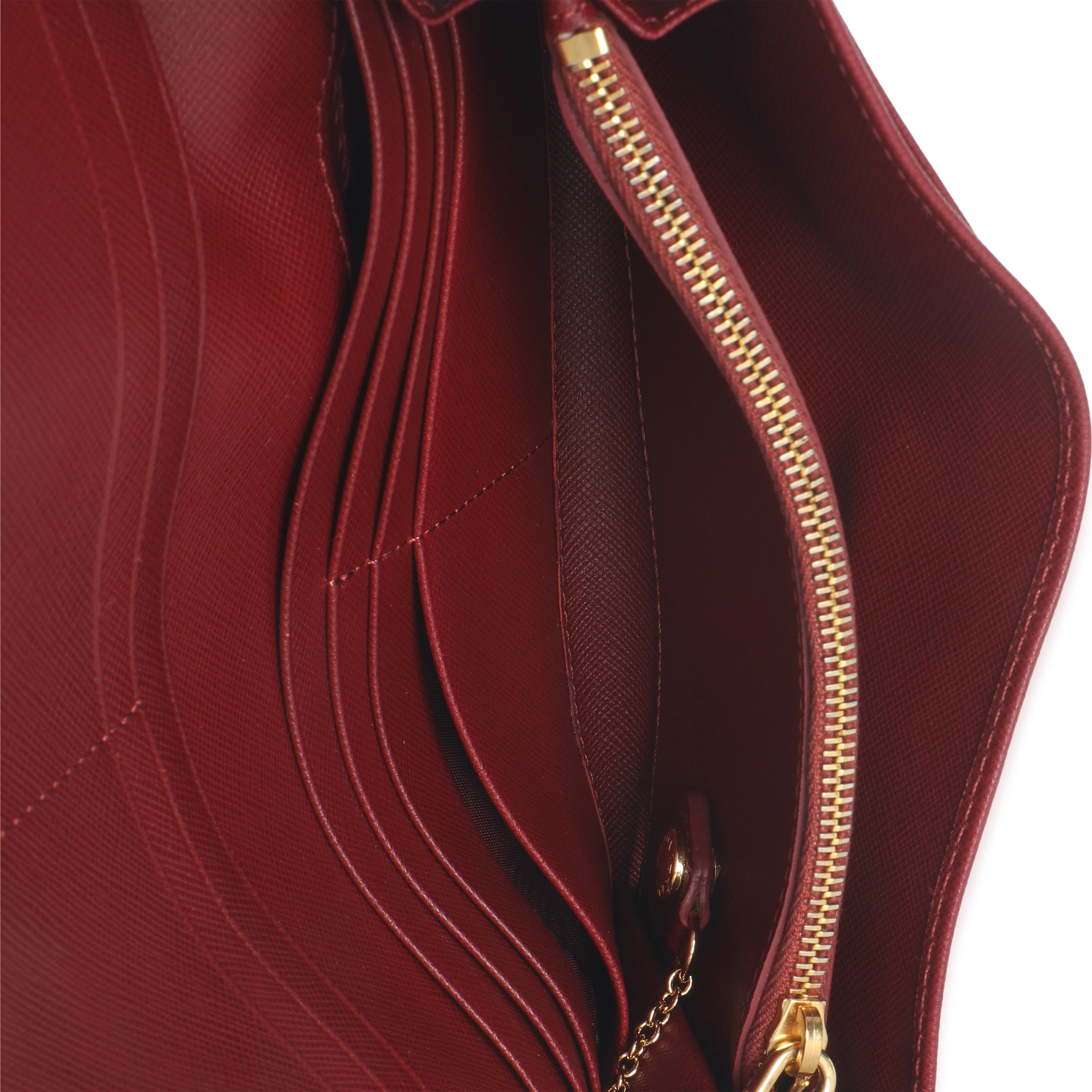 Red Saffiano Logo Continental Flap Wallet - Image 8