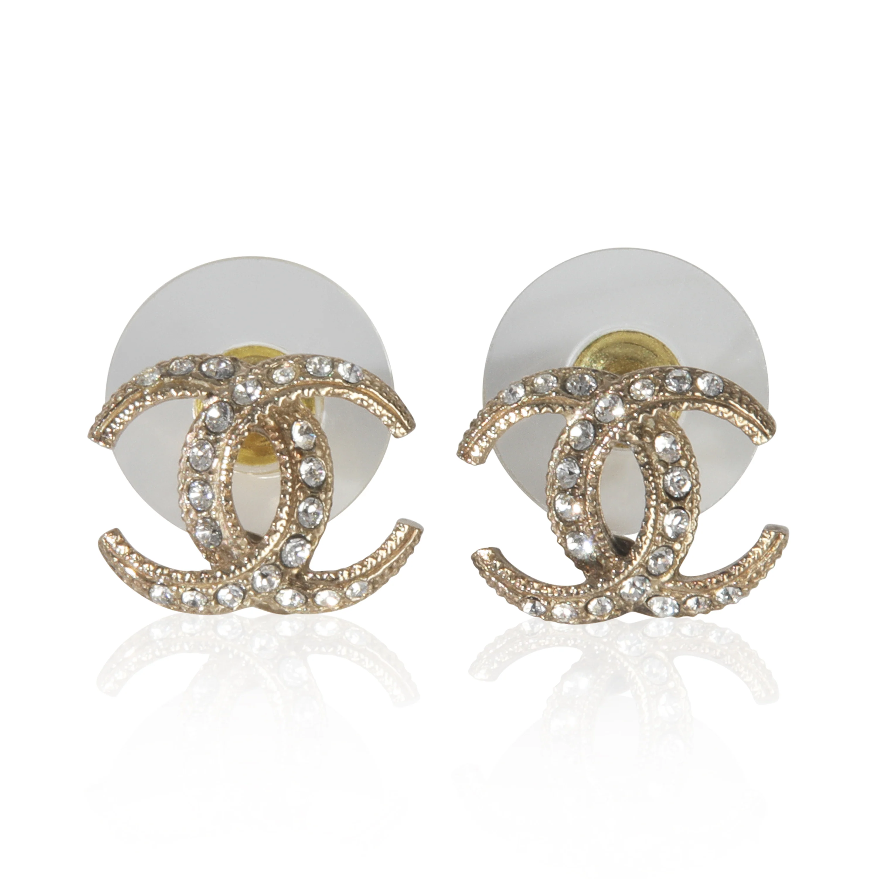 Gold-Plated 2017 Strass CC Earrings