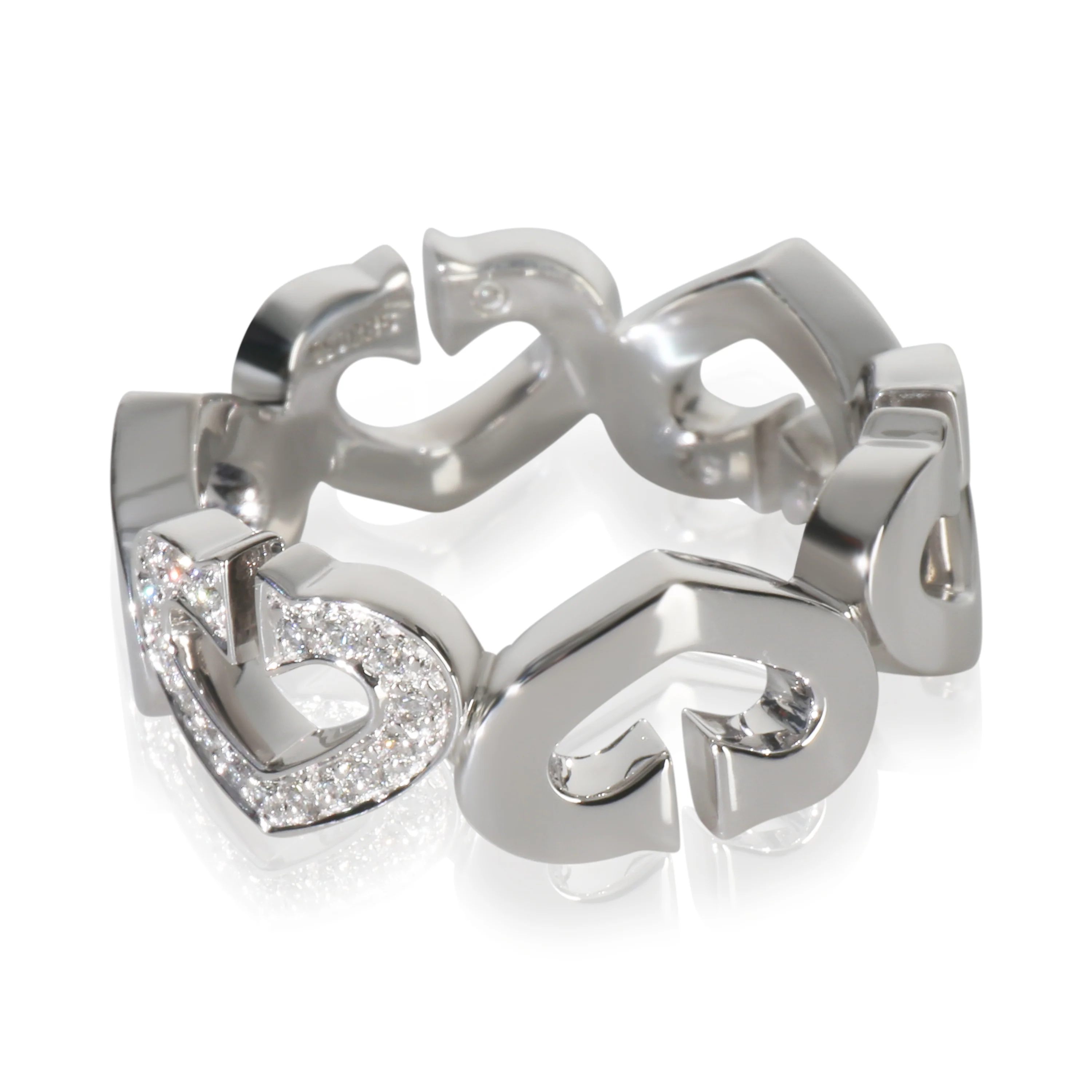 White Gold Diamond Vintage C de Cartier Ring - Image 2