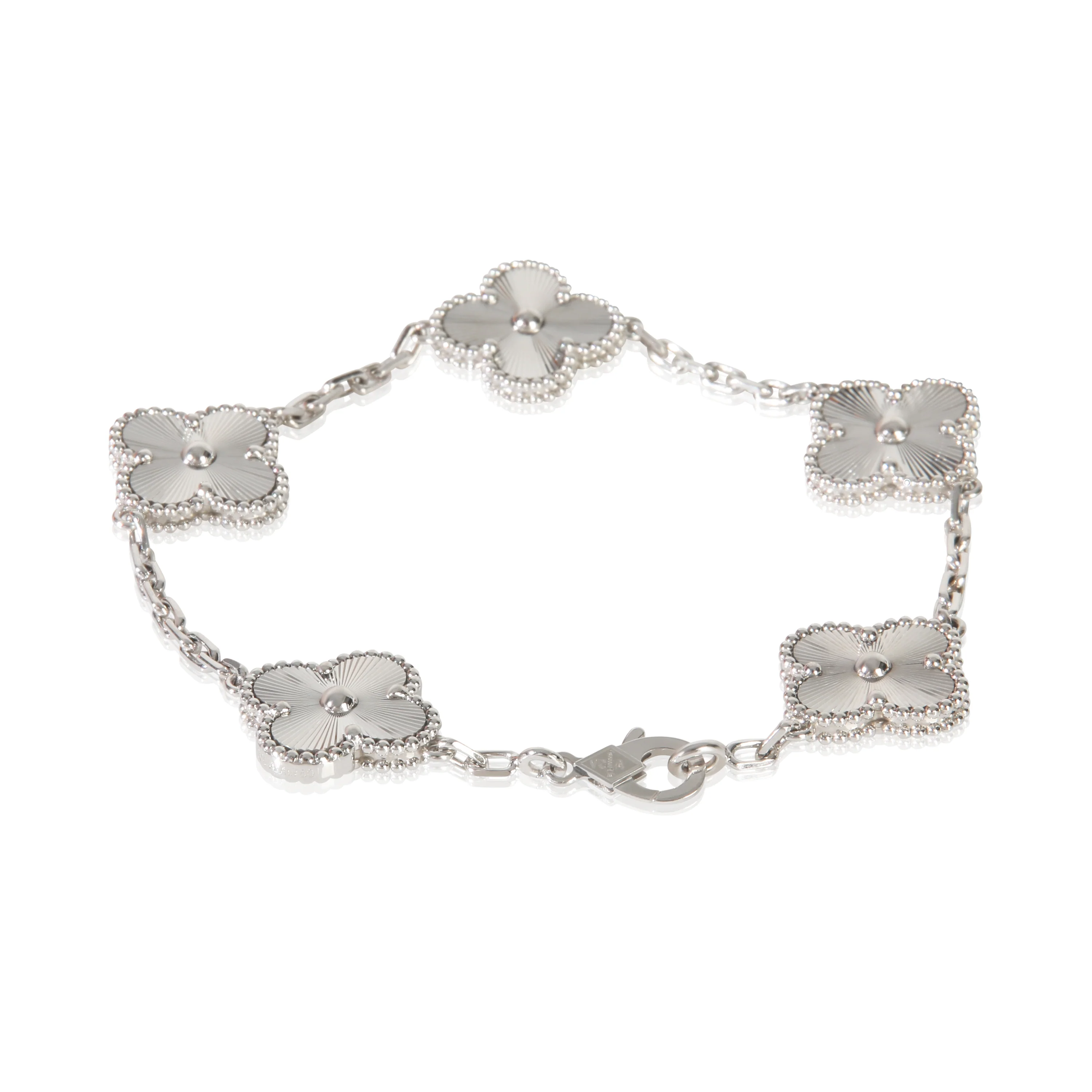 White Gold  Vintage Alhambra Bracelet - Image 4