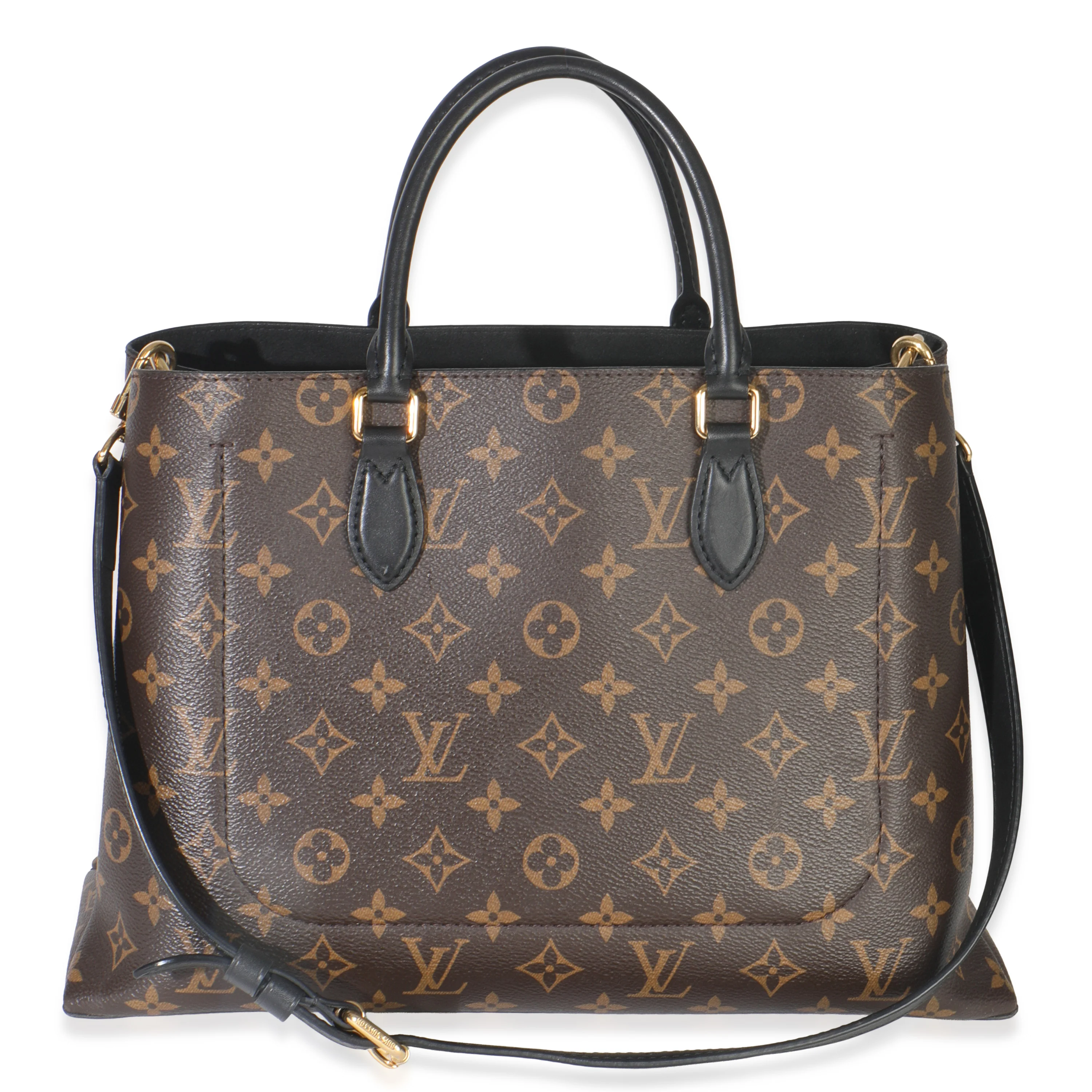Black Monogram Canvas Flower Tote - Image 4