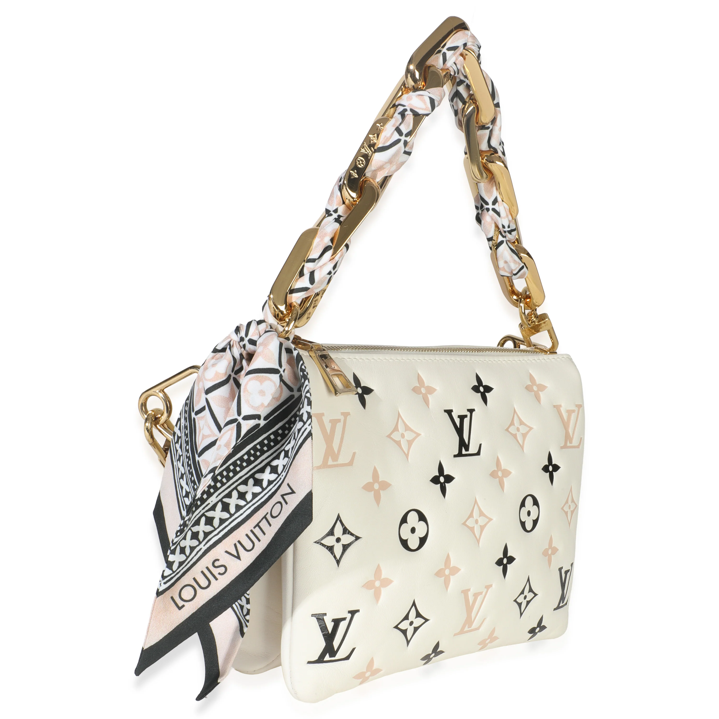 Beige Lambskin Embossed Monogram Tricolor By The Pool Coussin BB - Image 3