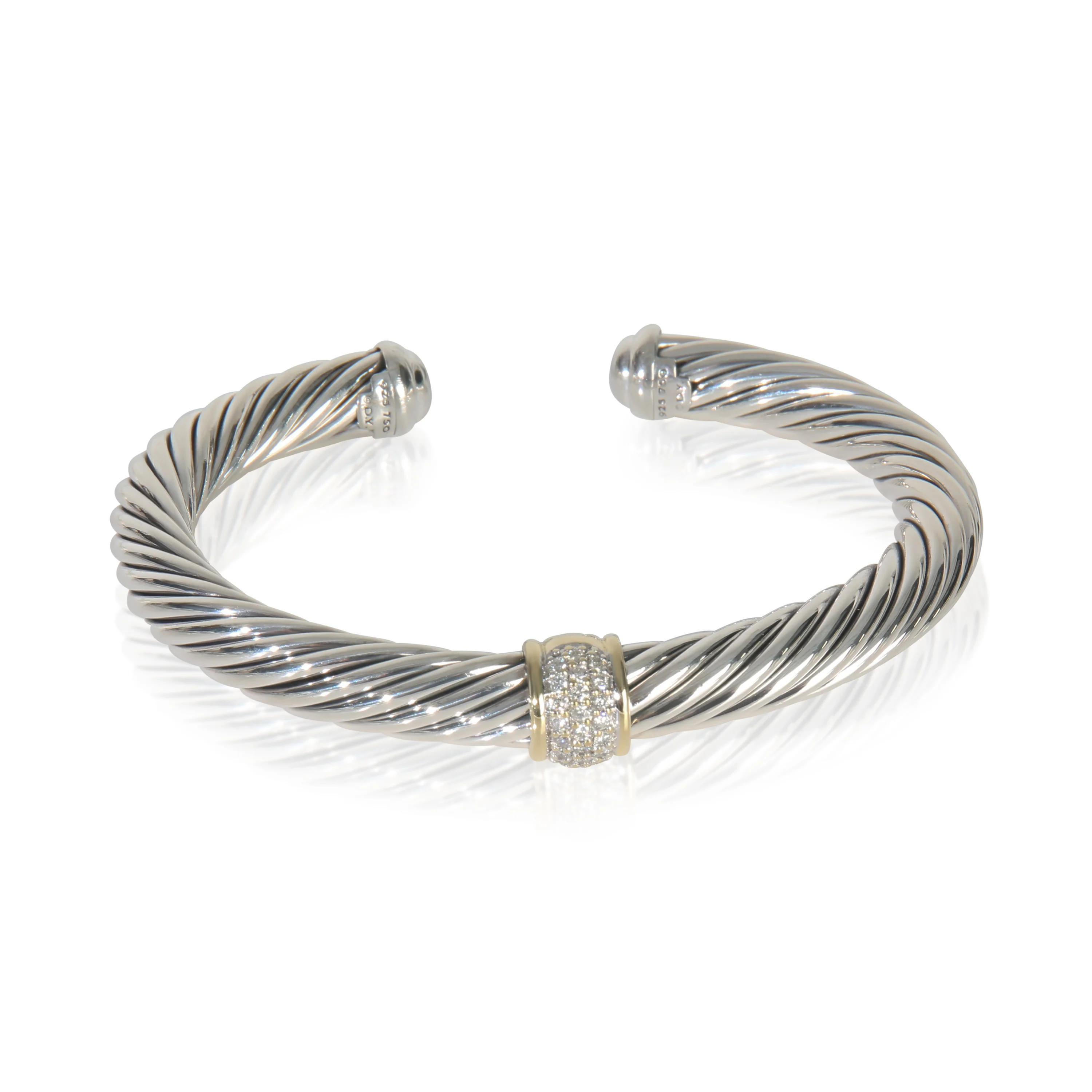 Yellow Gold & Sterling Silver Cable Classic Single Station Bracele