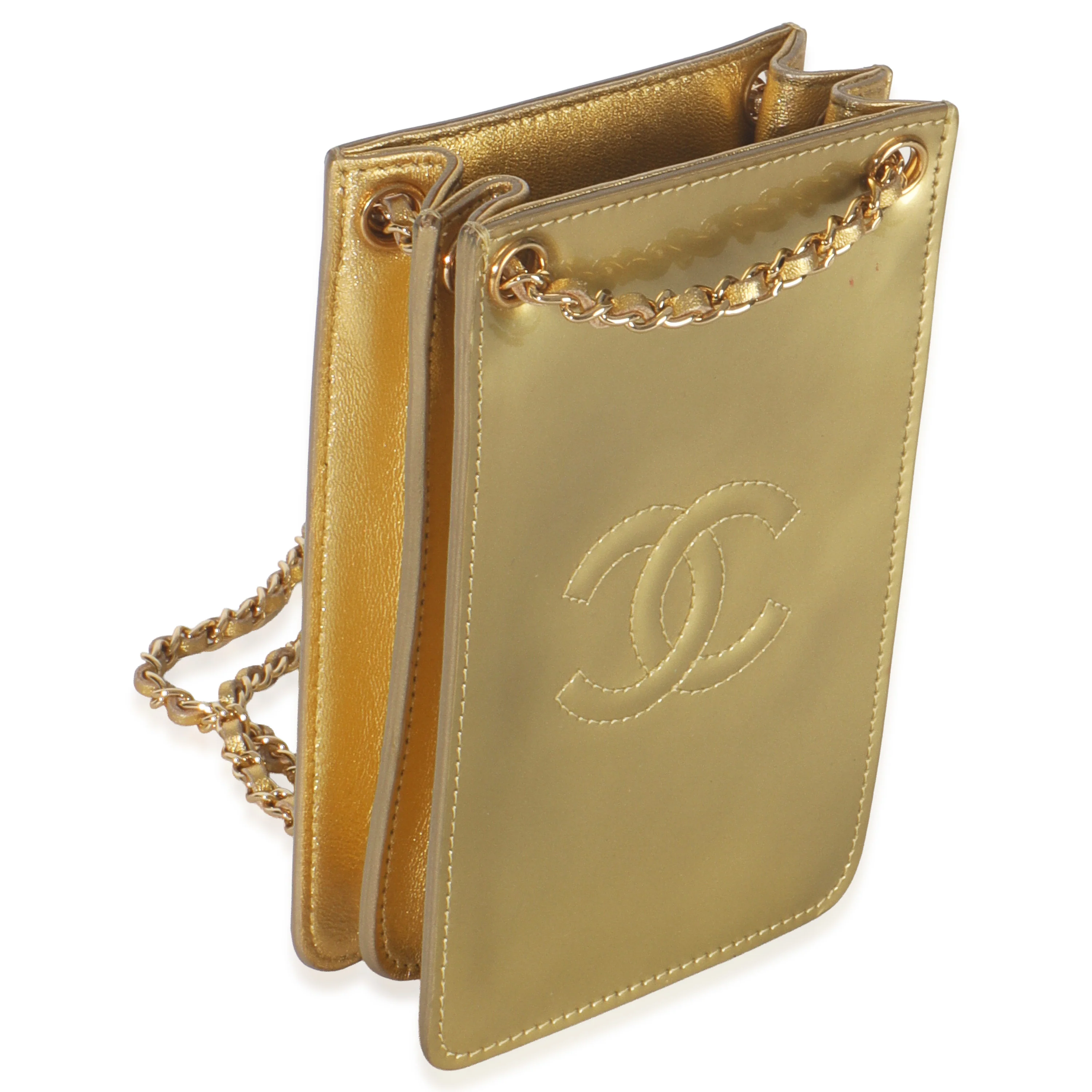 Gold Patent CC Phone Holder Crossbody - Image 3