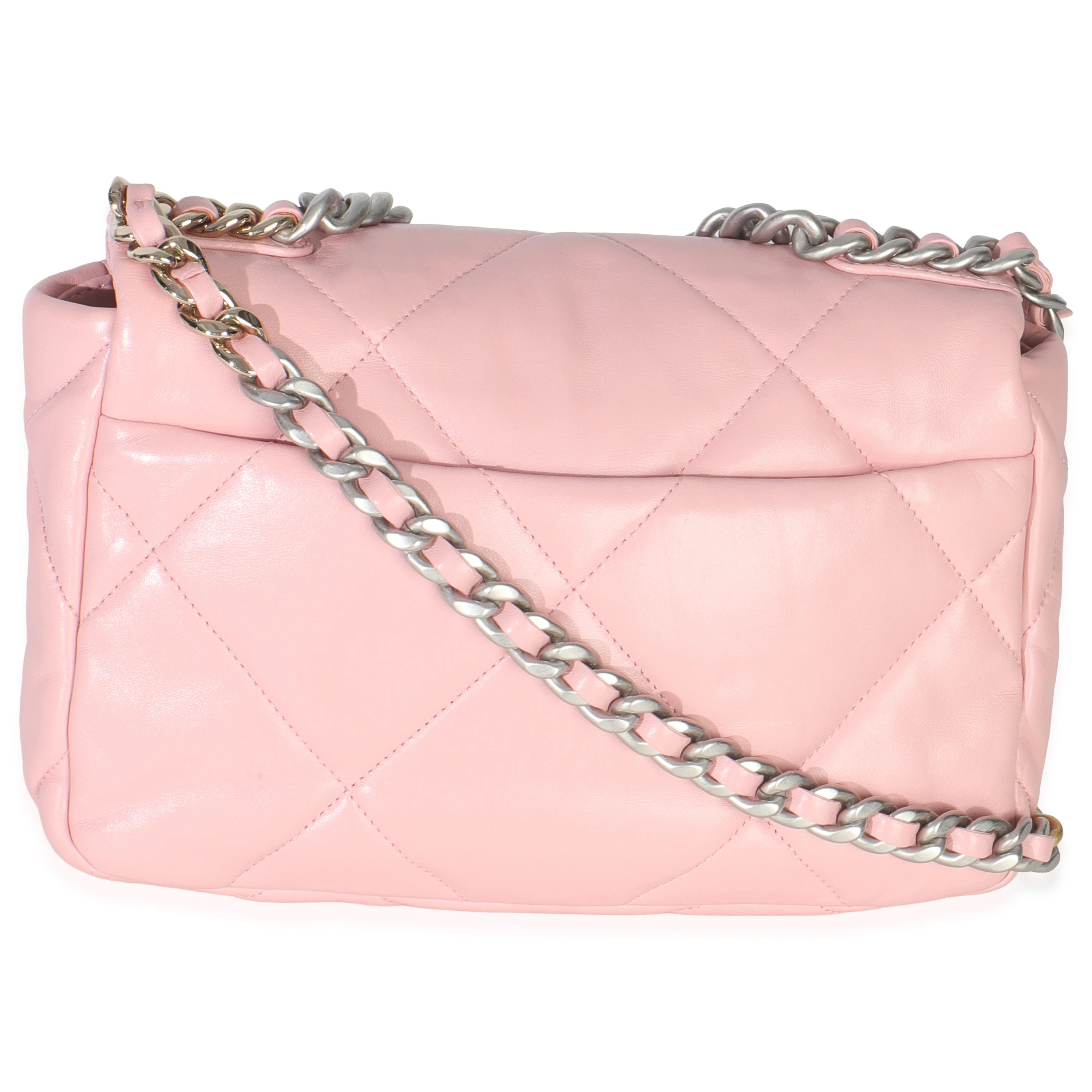 Light Pink Quilted Lambskin Small Chanel 19 Flap Bag - Image 4