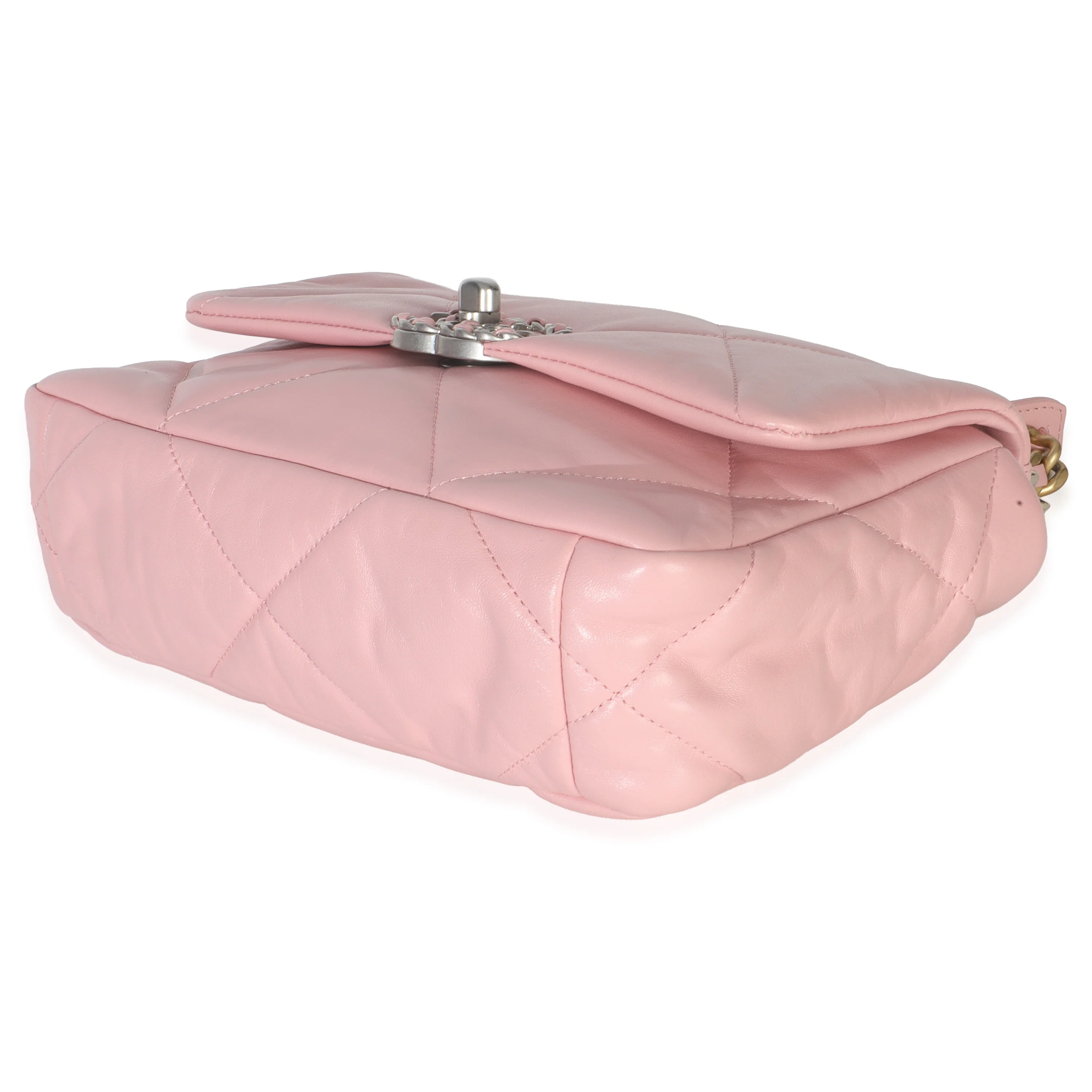 Light Pink Quilted Lambskin Small Chanel 19 Flap Bag - Image 7