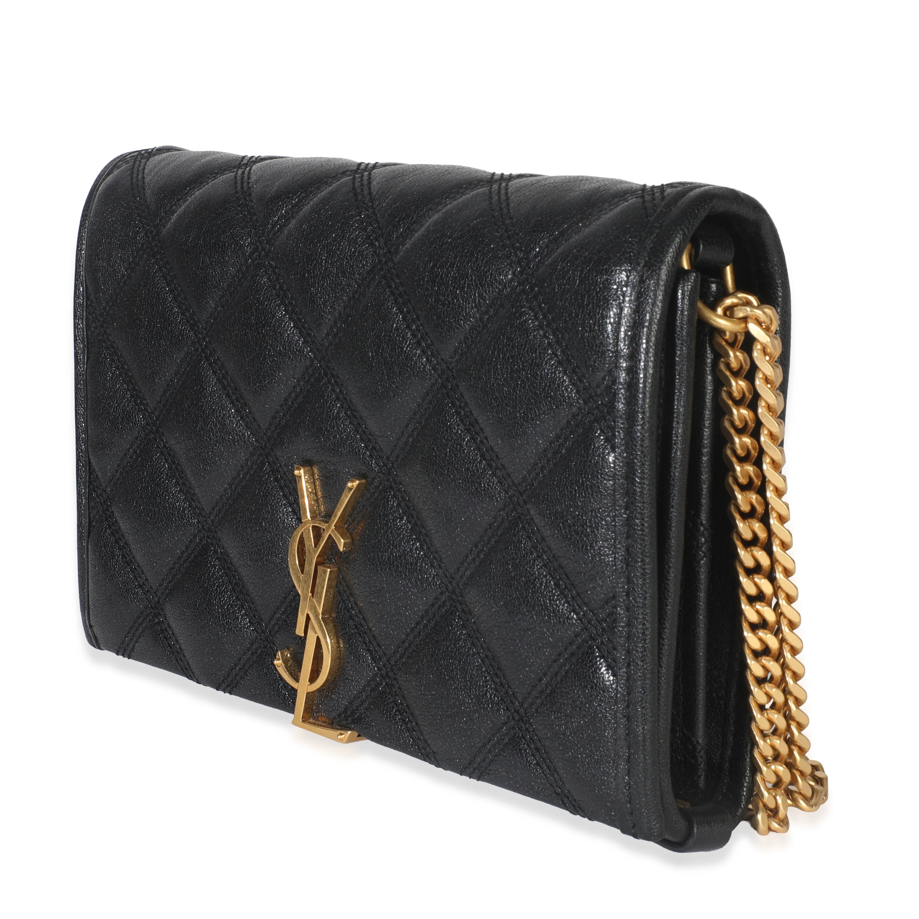 Black Quilted Lambskin Mini Becky Chain Bag - Image 2