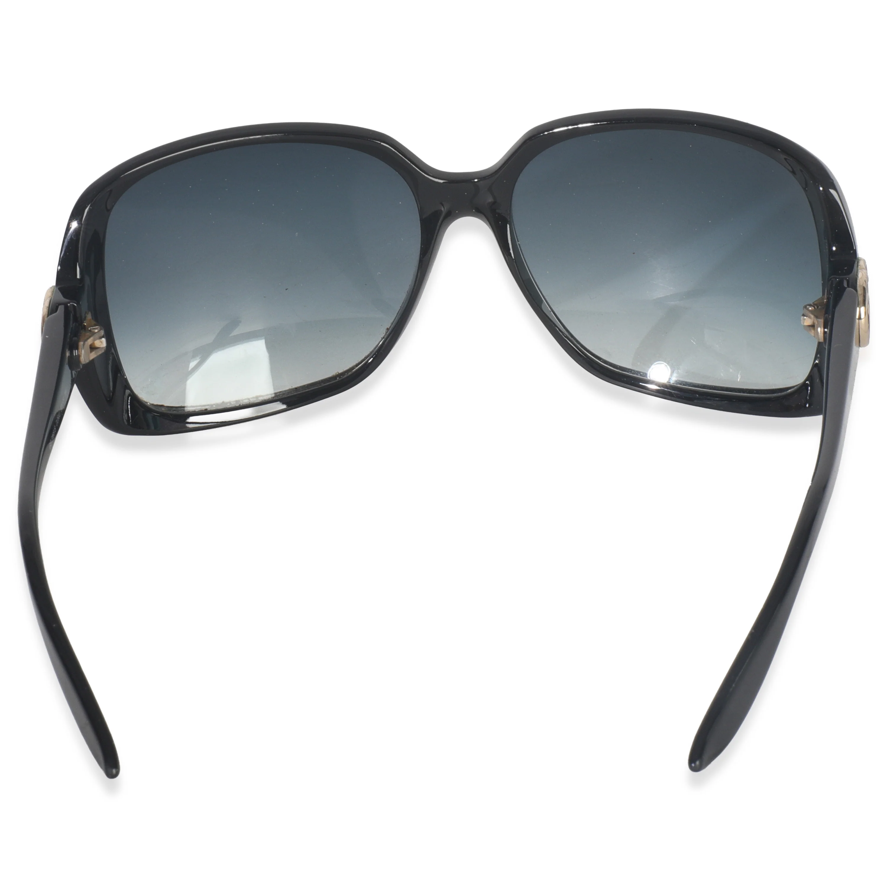 Black Acetate GG Web Oversized Rectangle Lens Sunglasses - Image 2