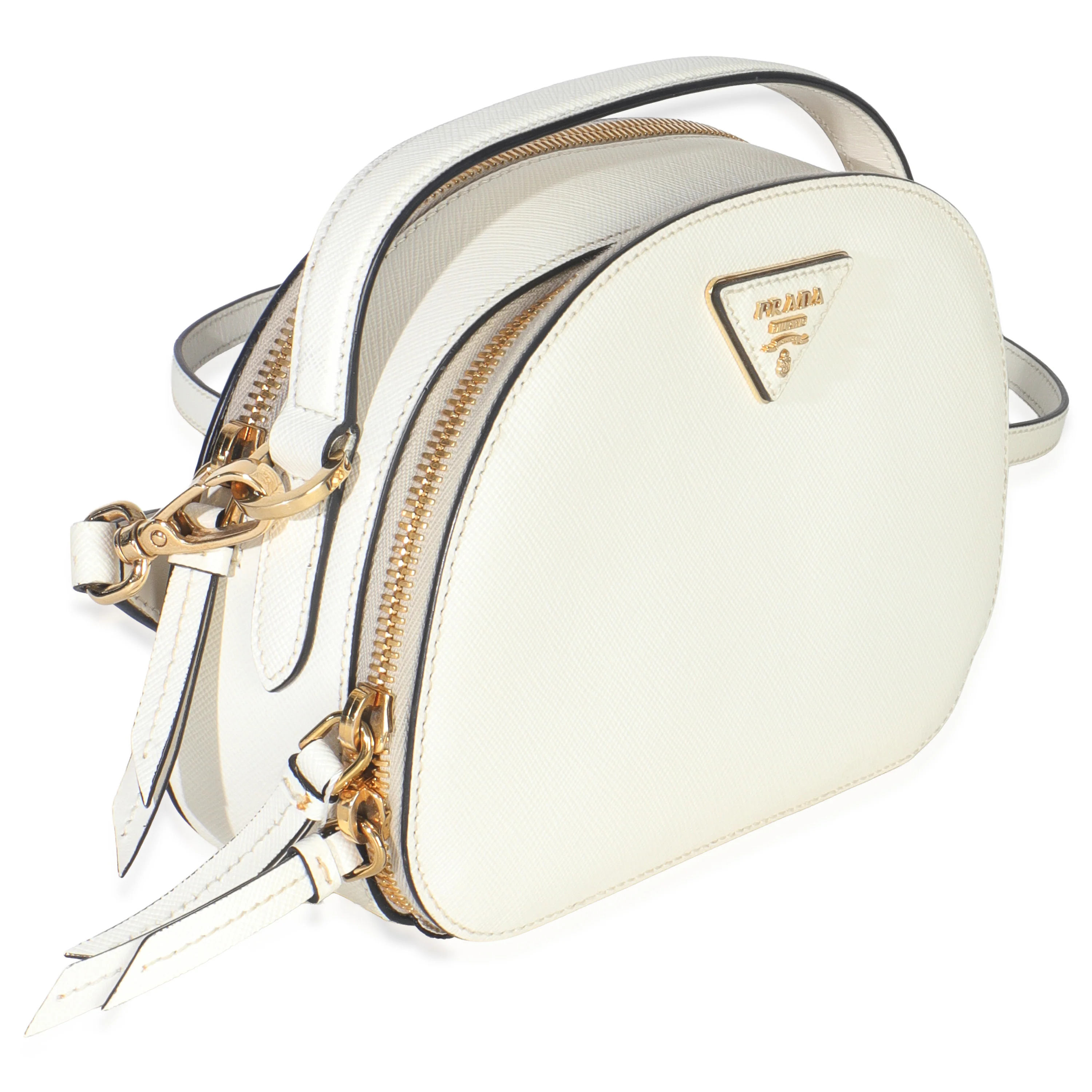 White Saffiano Small Odette Top Handle Bag - Image 3