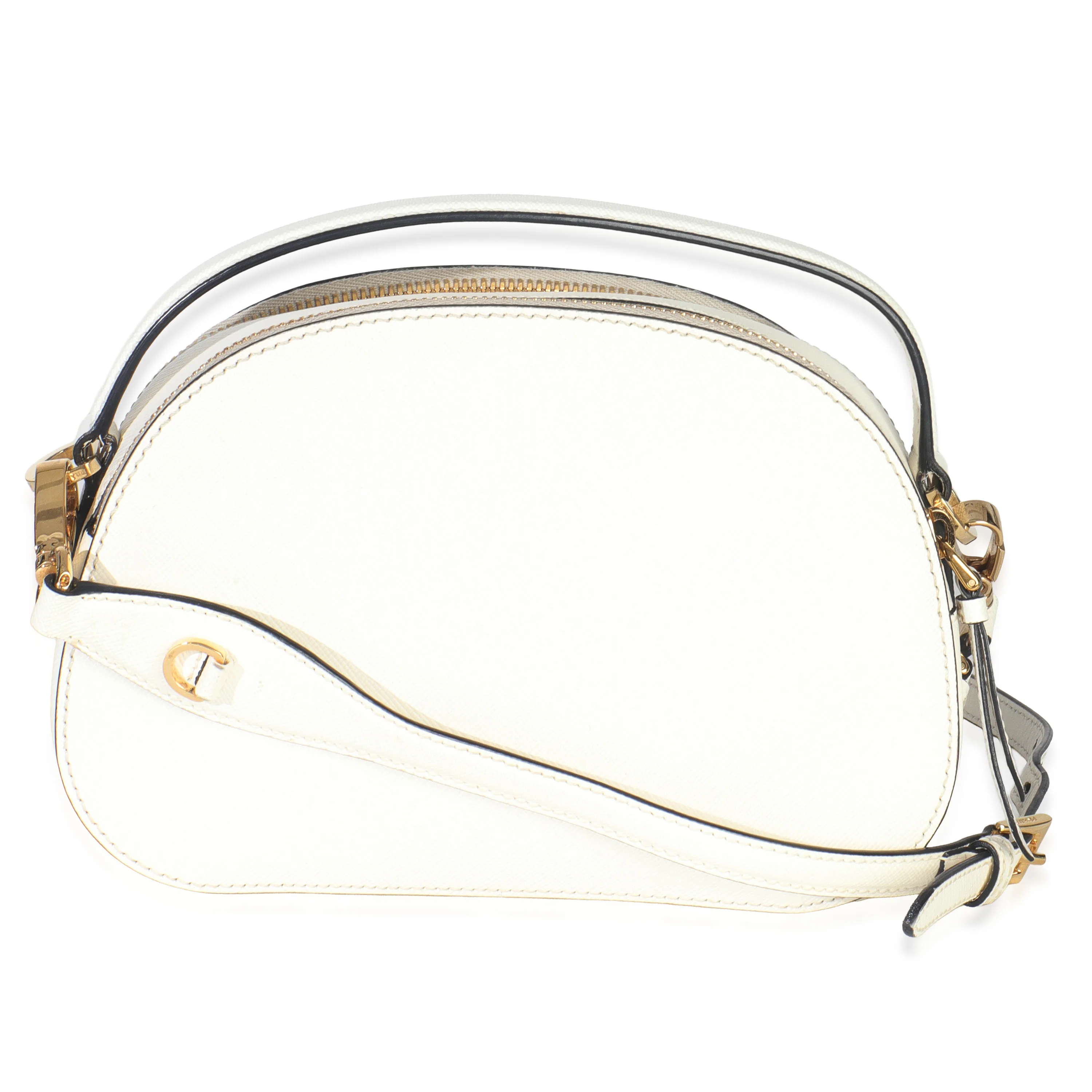 White Saffiano Small Odette Top Handle Bag - Image 4