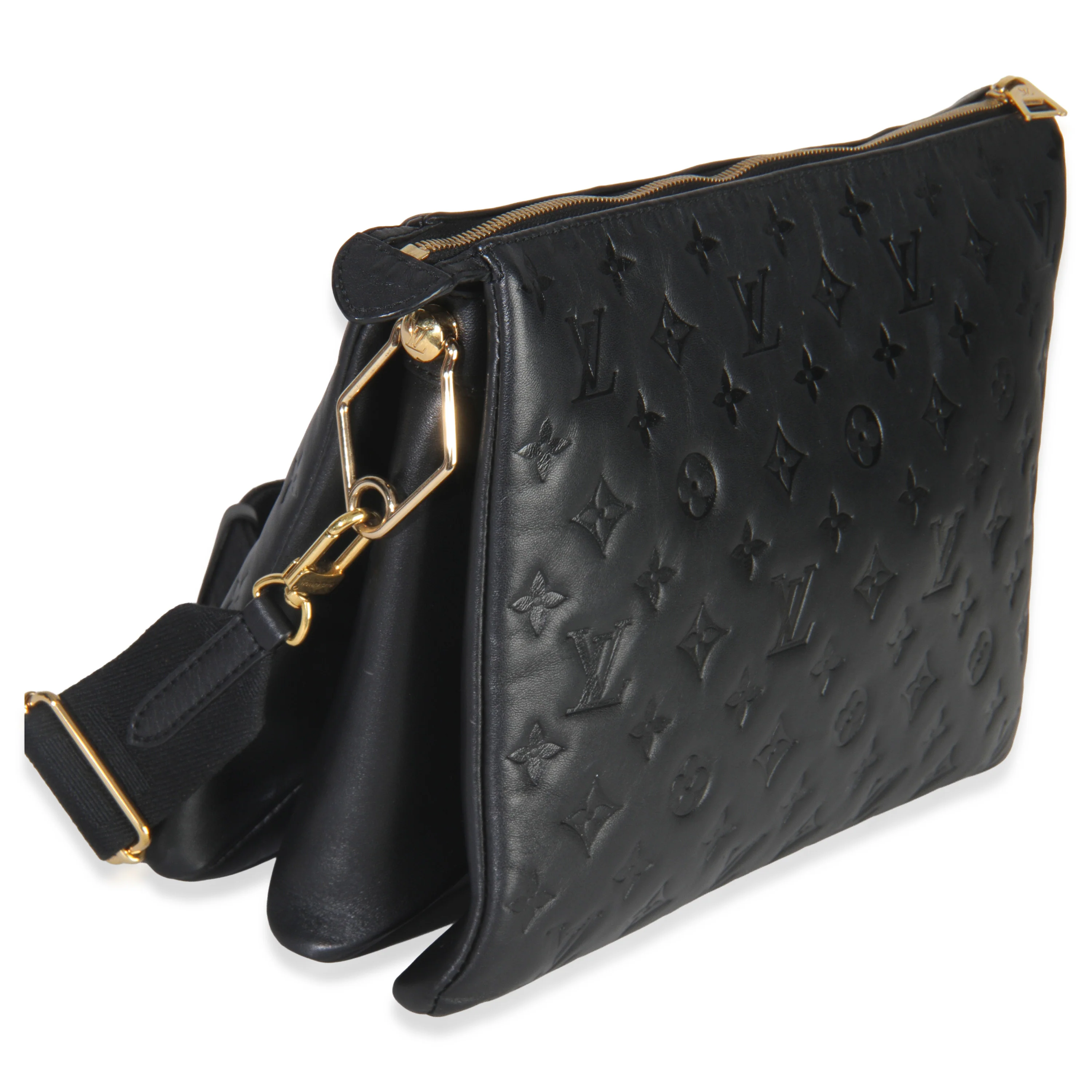 Black Monogram Embossed Lambskin Coussin MM - Image 3