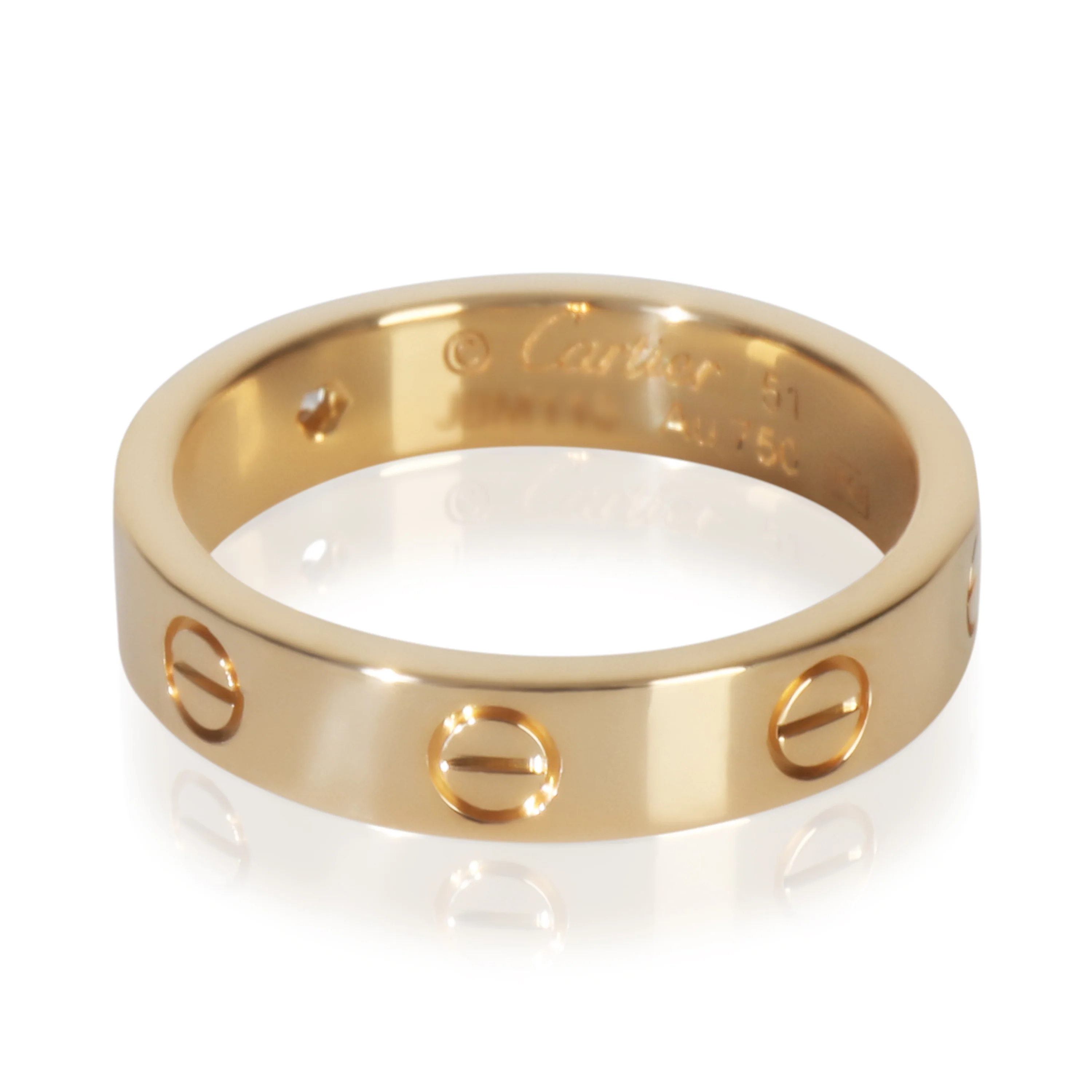 Yellow Gold Diamond Small Model Love Ring