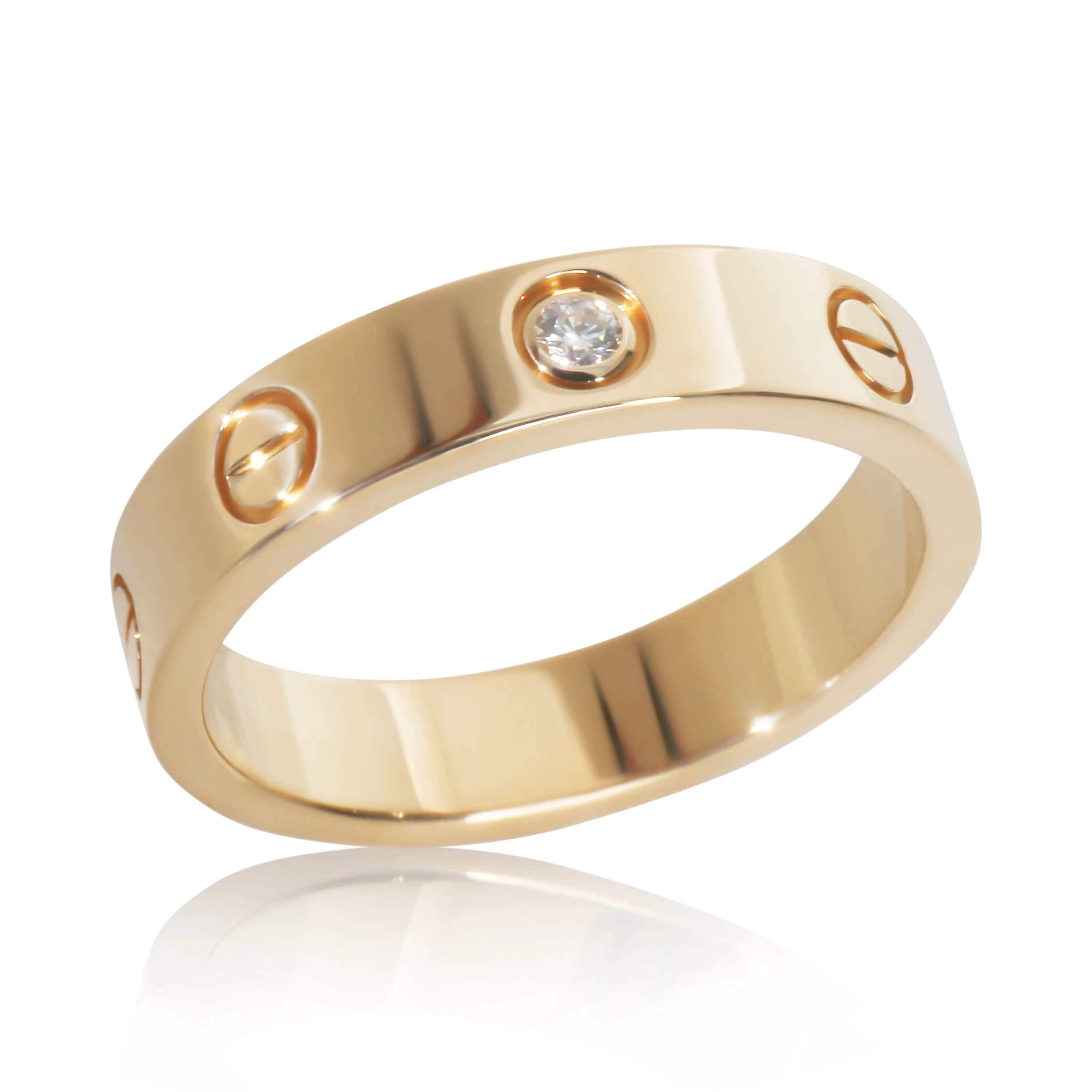 Yellow Gold Diamond Small Model Love Ring - Image 4