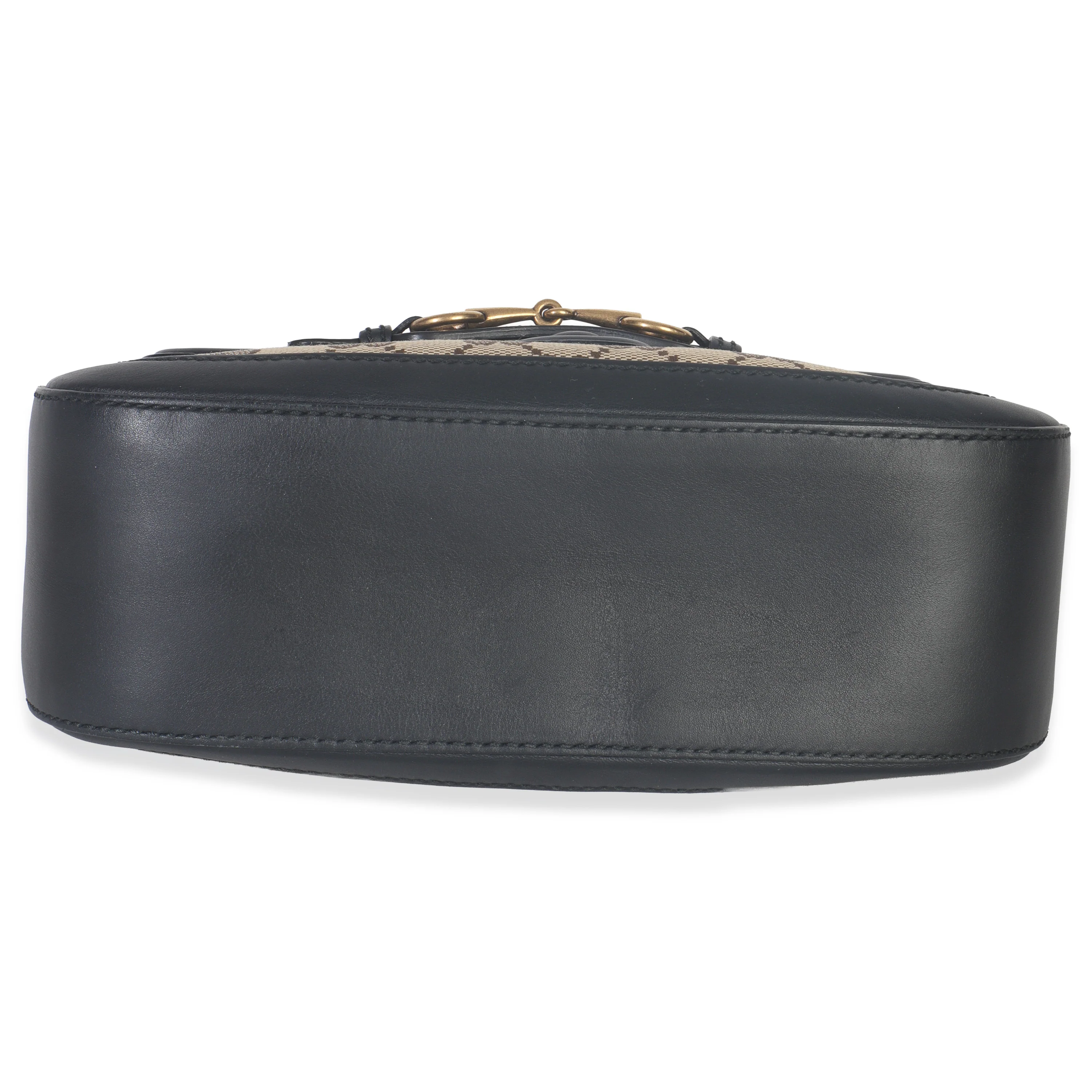 Black Beige GG Canvas Medium Lady Web Shoulder Bag - Image 5