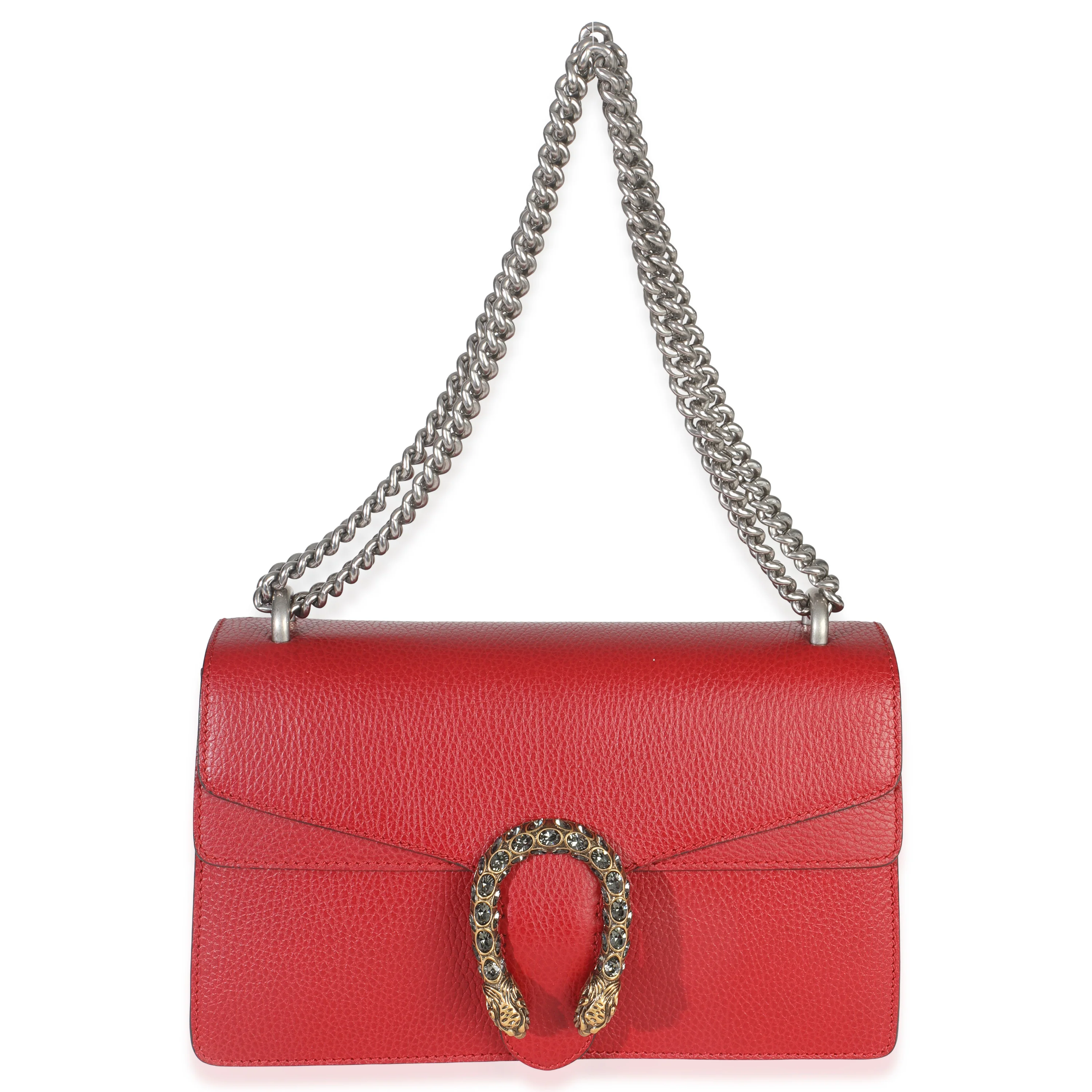 Red Dollar Calfskin Small Dionysus Chain Bag - Image 8