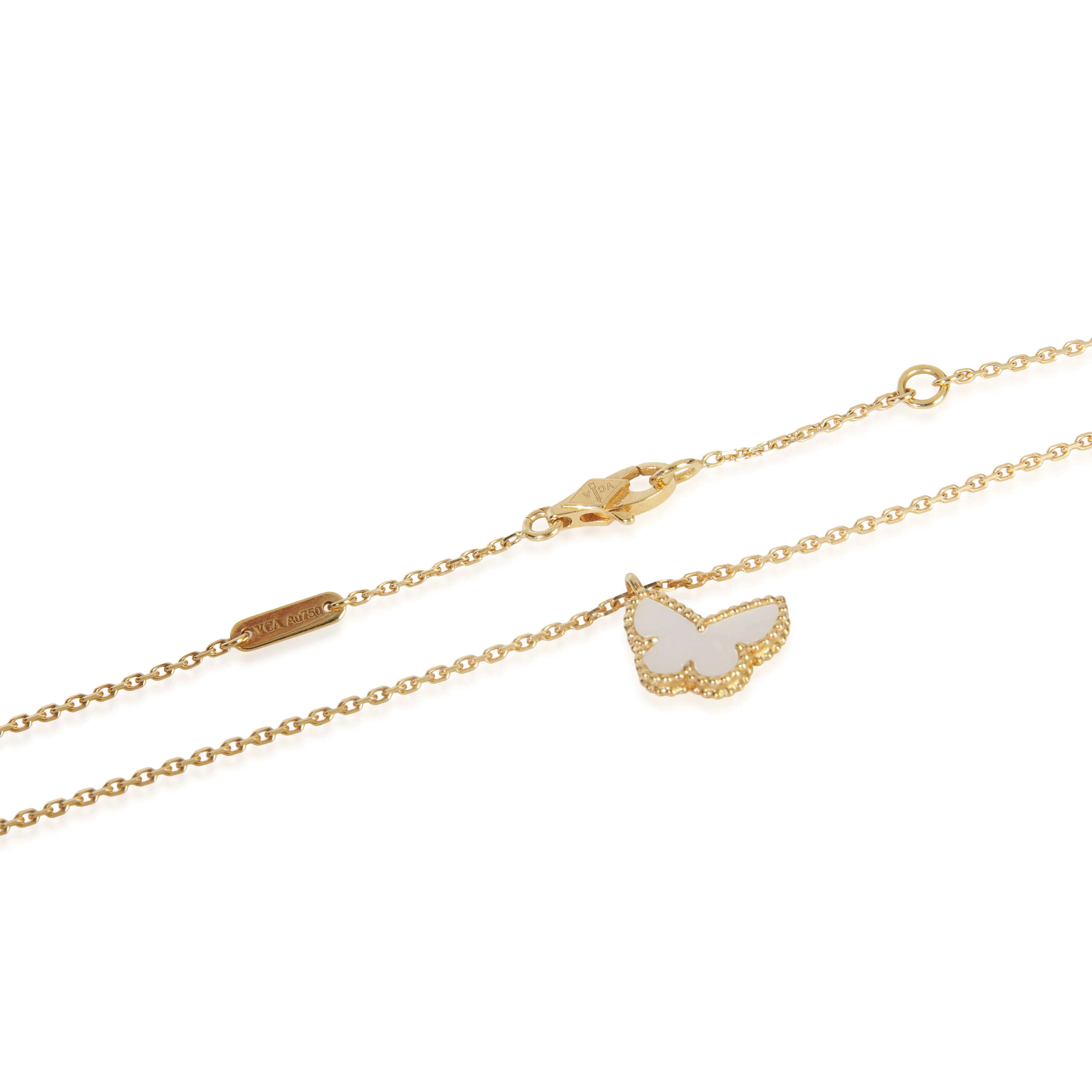 Yellow Gold Mother Of Pearl Sweet Butterflies Pendant - Image 3
