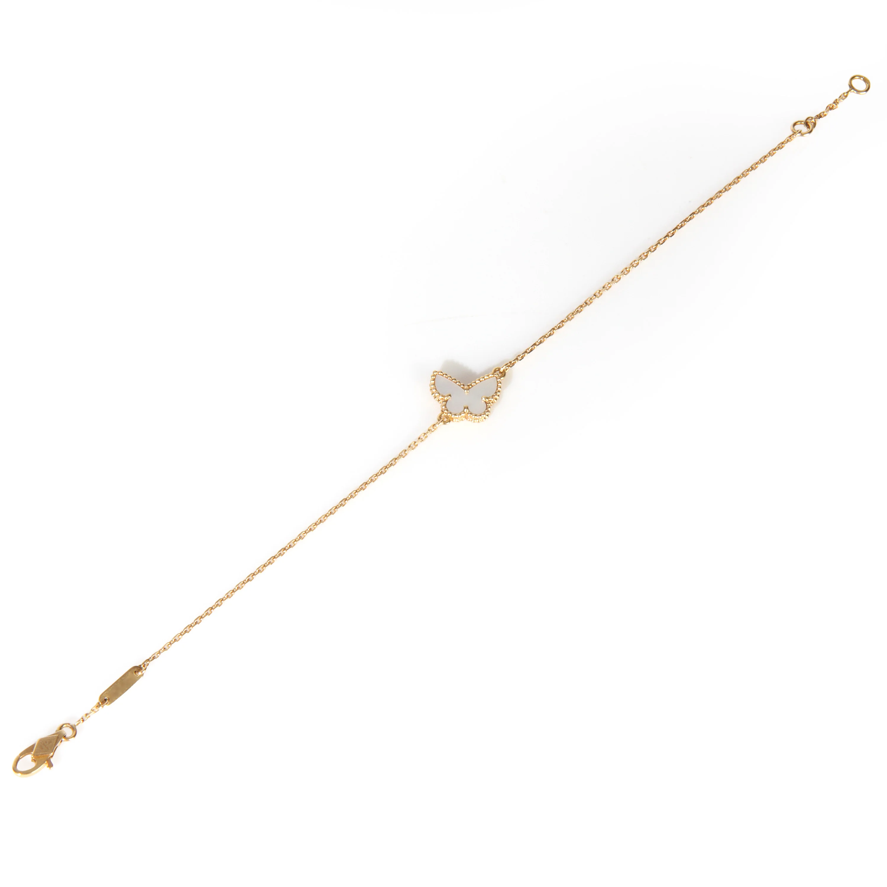 Yellow Gold Mother Of Pearl Sweet Butterflies Bracelet - Image 2