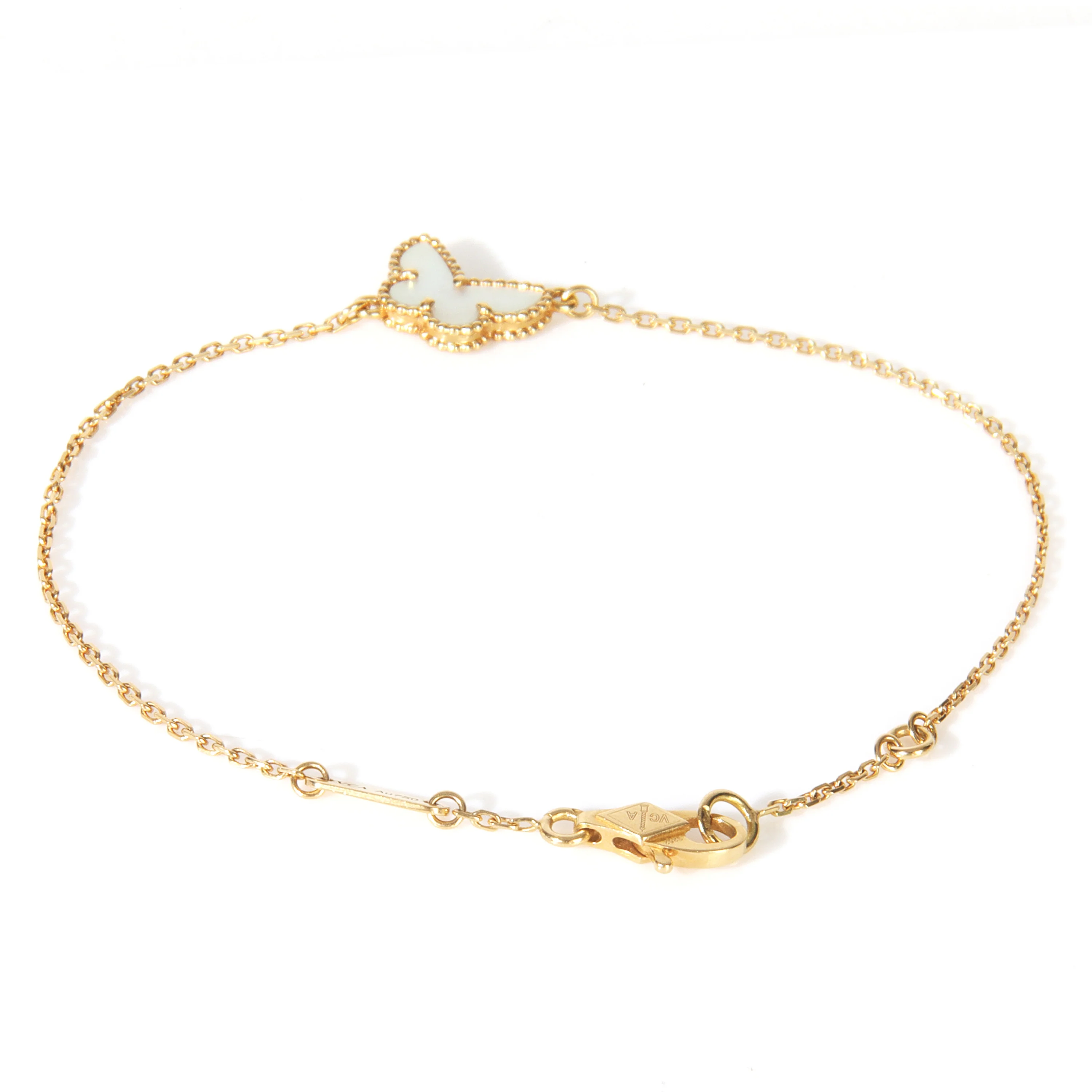 Yellow Gold Mother Of Pearl Sweet Butterflies Bracelet - Image 3