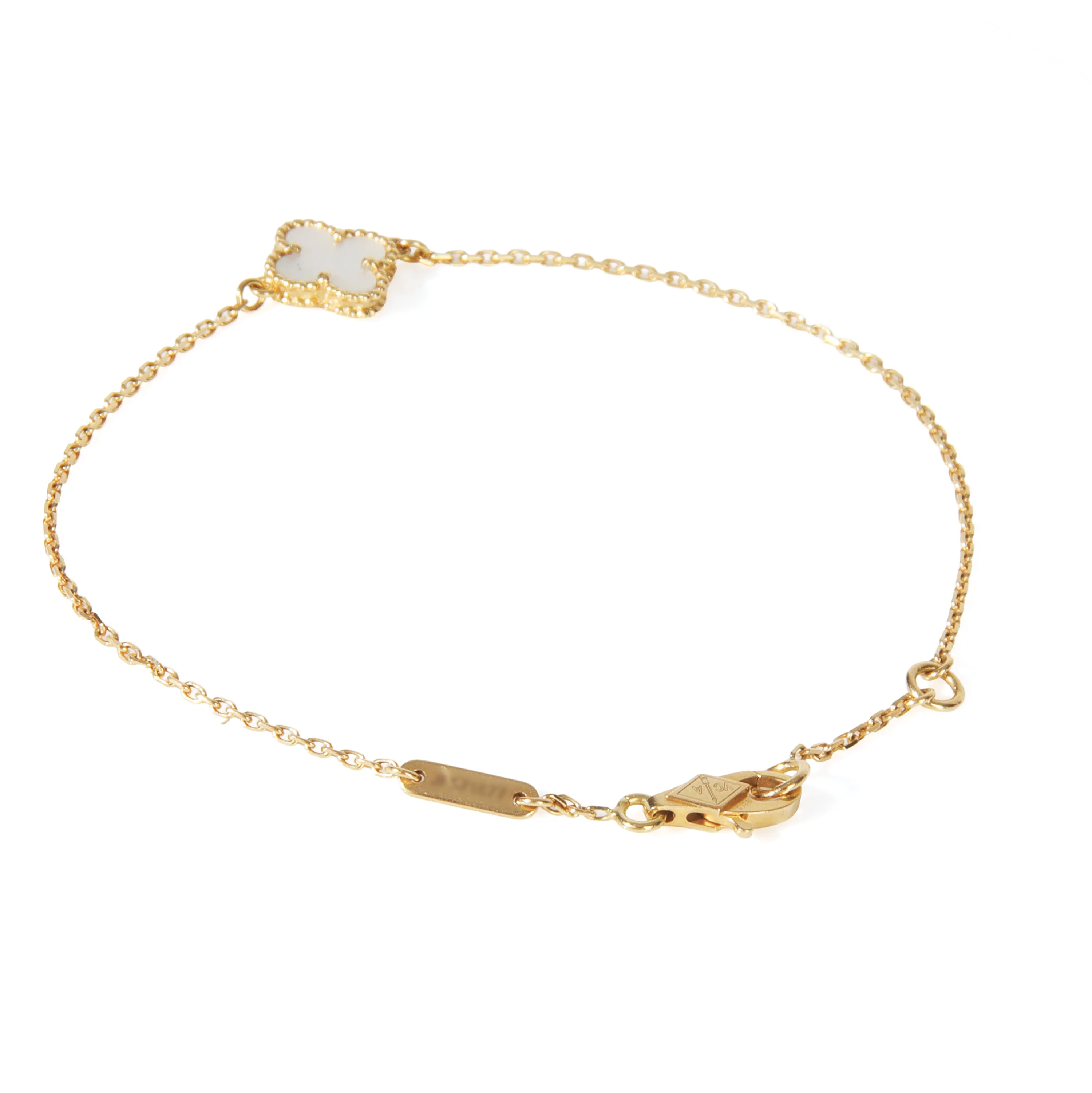 Yellow Gold Mother Of Pearl Sweet Alhambra Bracelet - Image 3