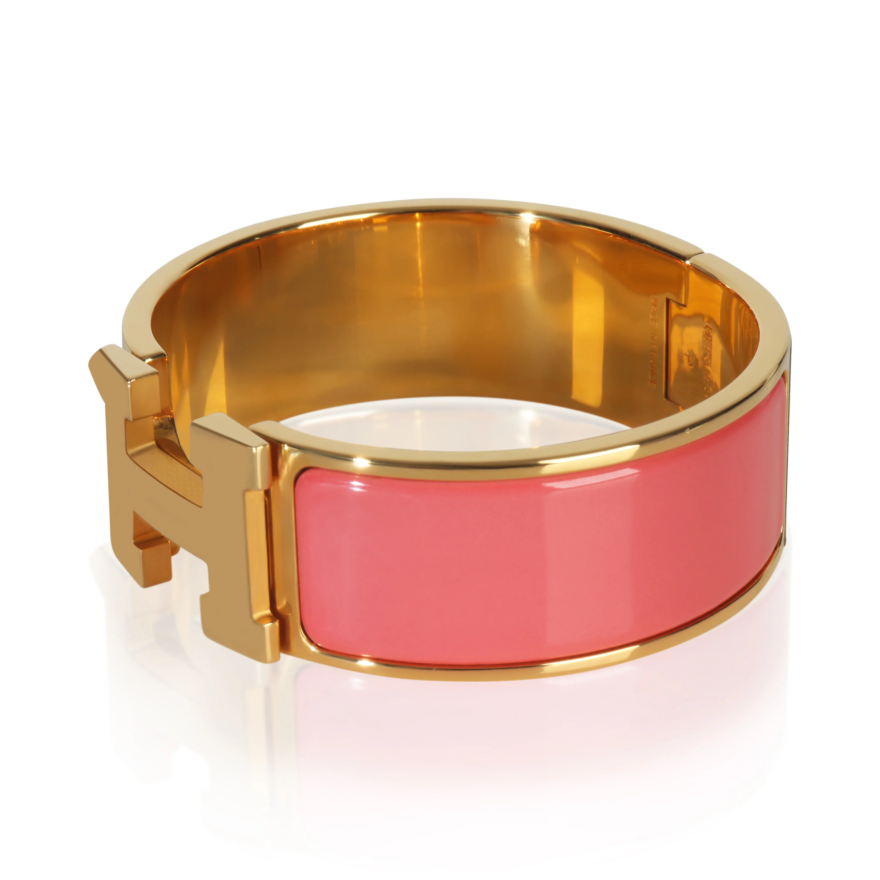 Gold-Plated Clic Clac In Rose Velours Bracelet - Image 2