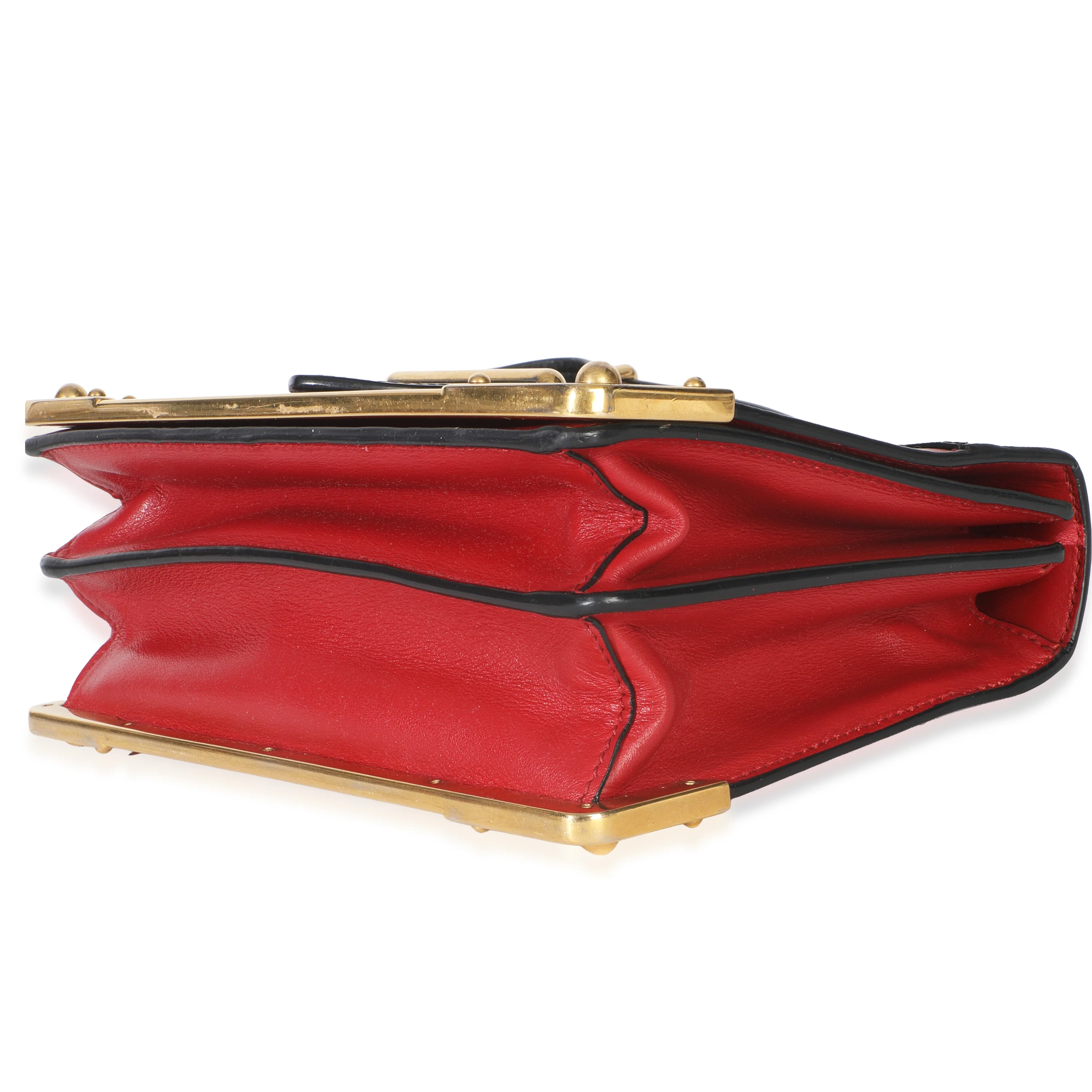 Red Black City Calfskin Saffiano Cahier Bag - Image 7