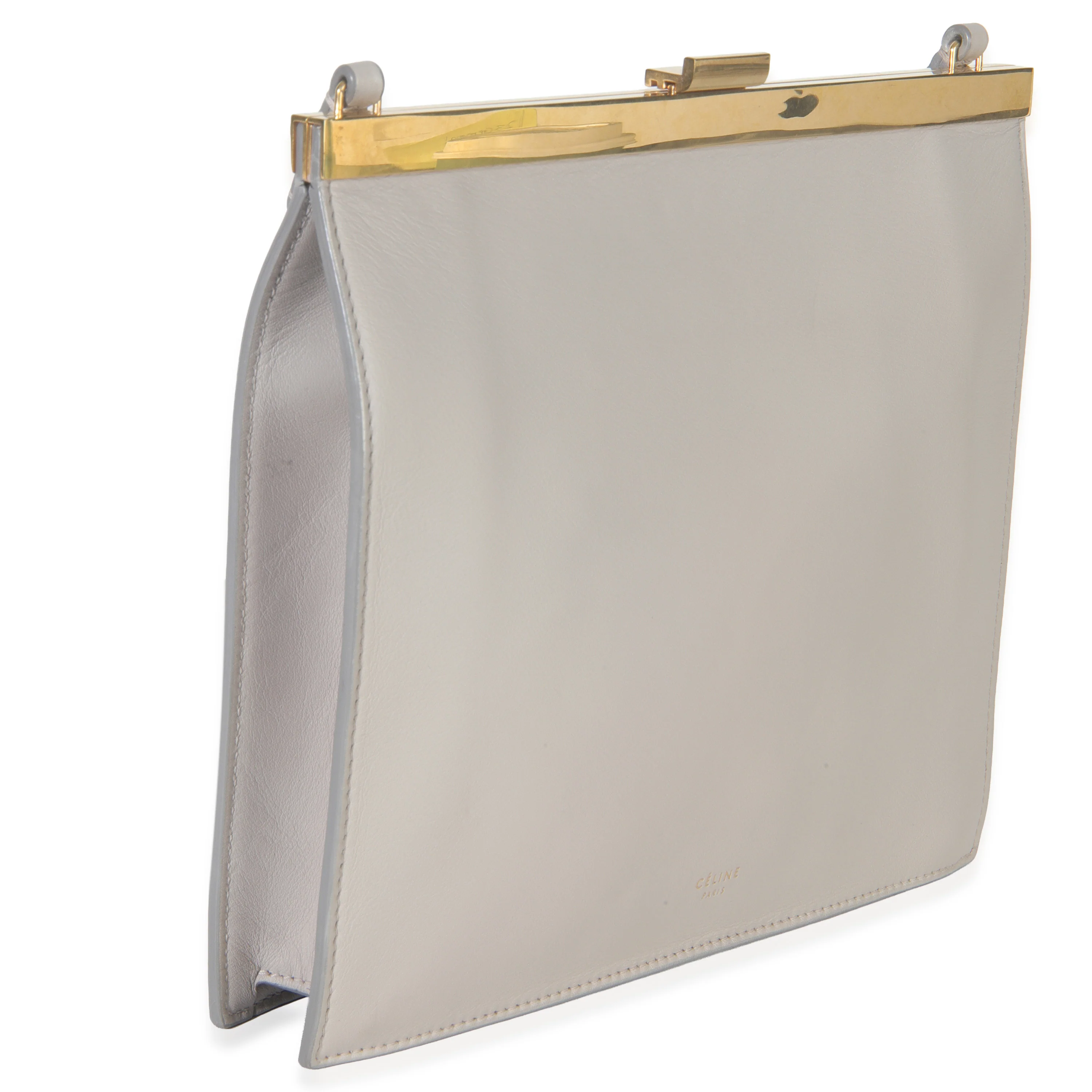 Light Grey Smooth Calfskin Mini Clasp Bag - Image 2