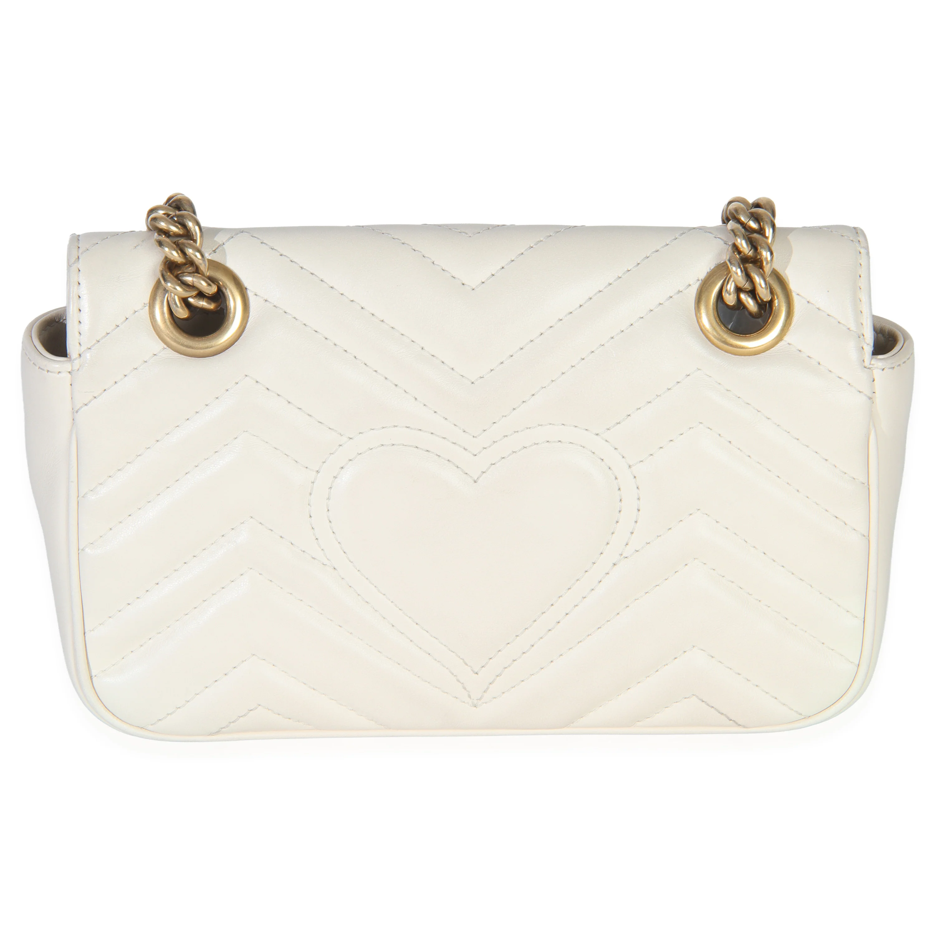 White Matelasse Calfskin Small GG Marmont Shoulder Bag - Image 5