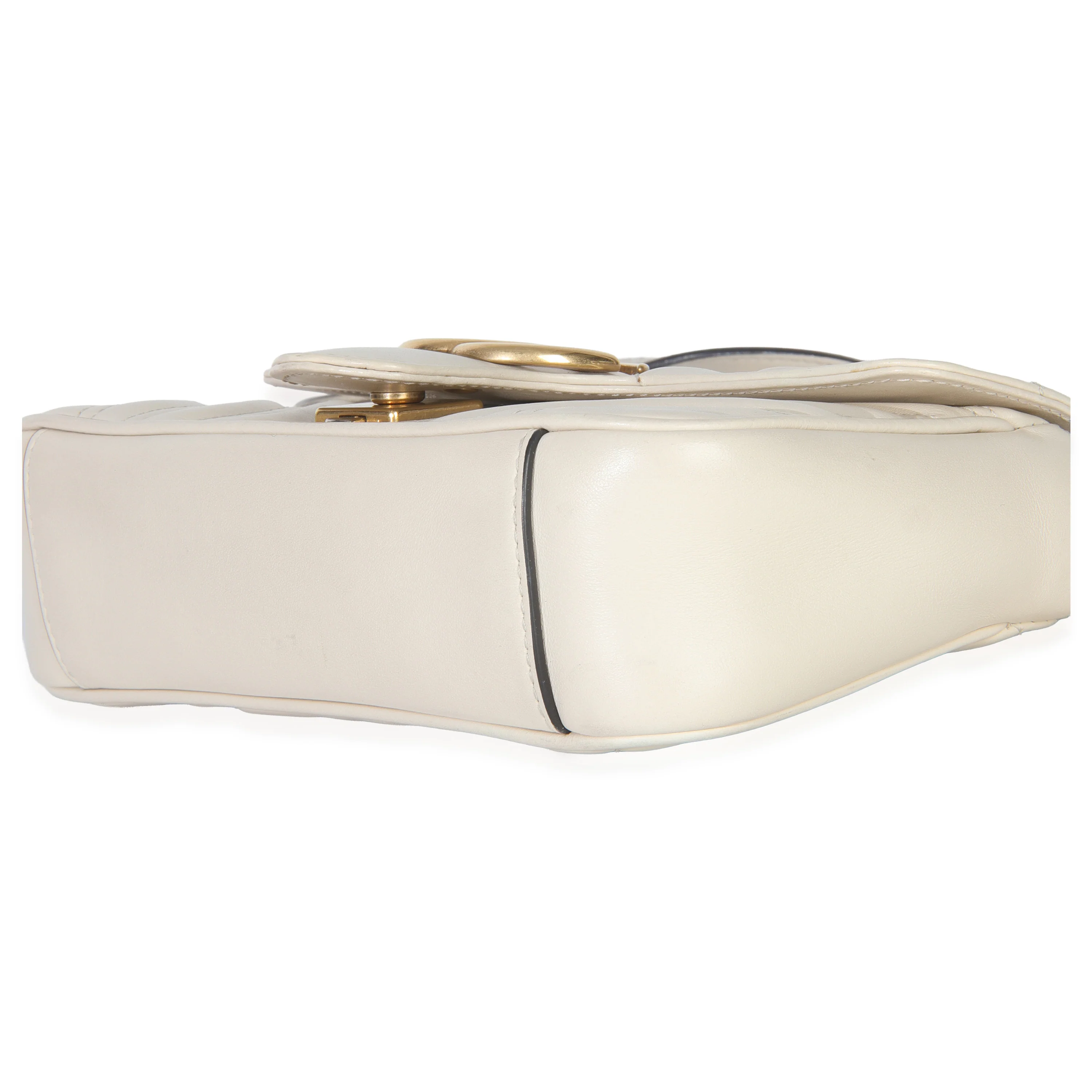 White Matelasse Calfskin Small GG Marmont Shoulder Bag - Image 6