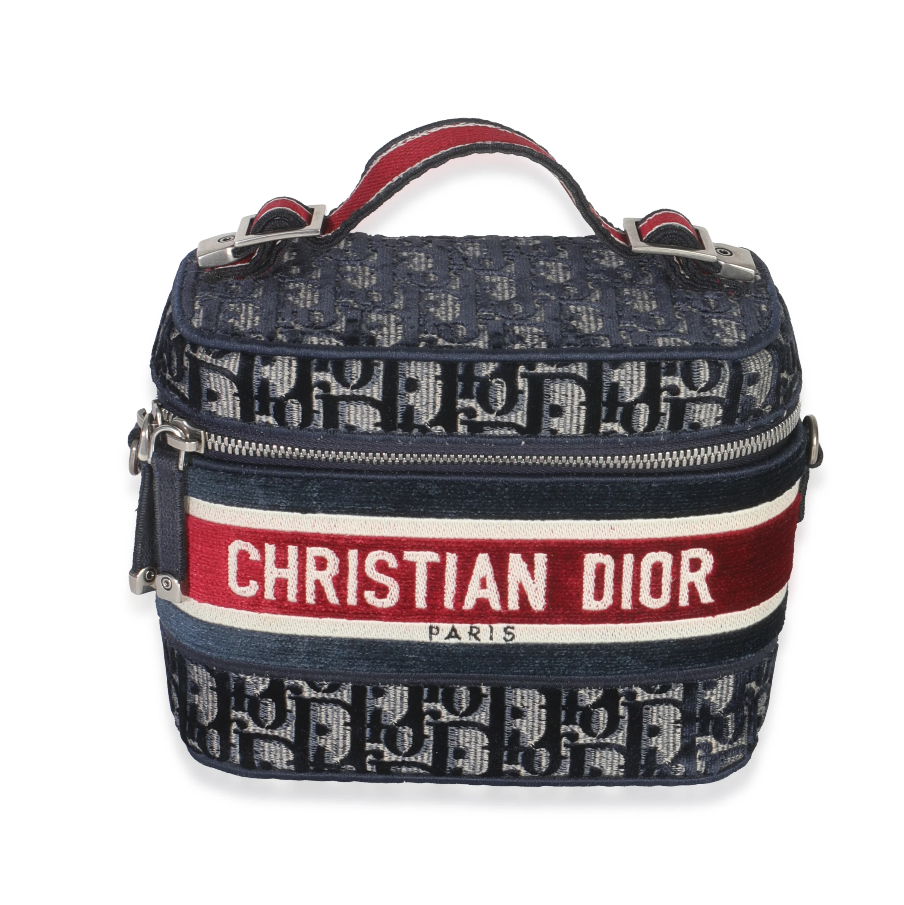 Blue Red Velvet Oblique Diortravel Vanity Case