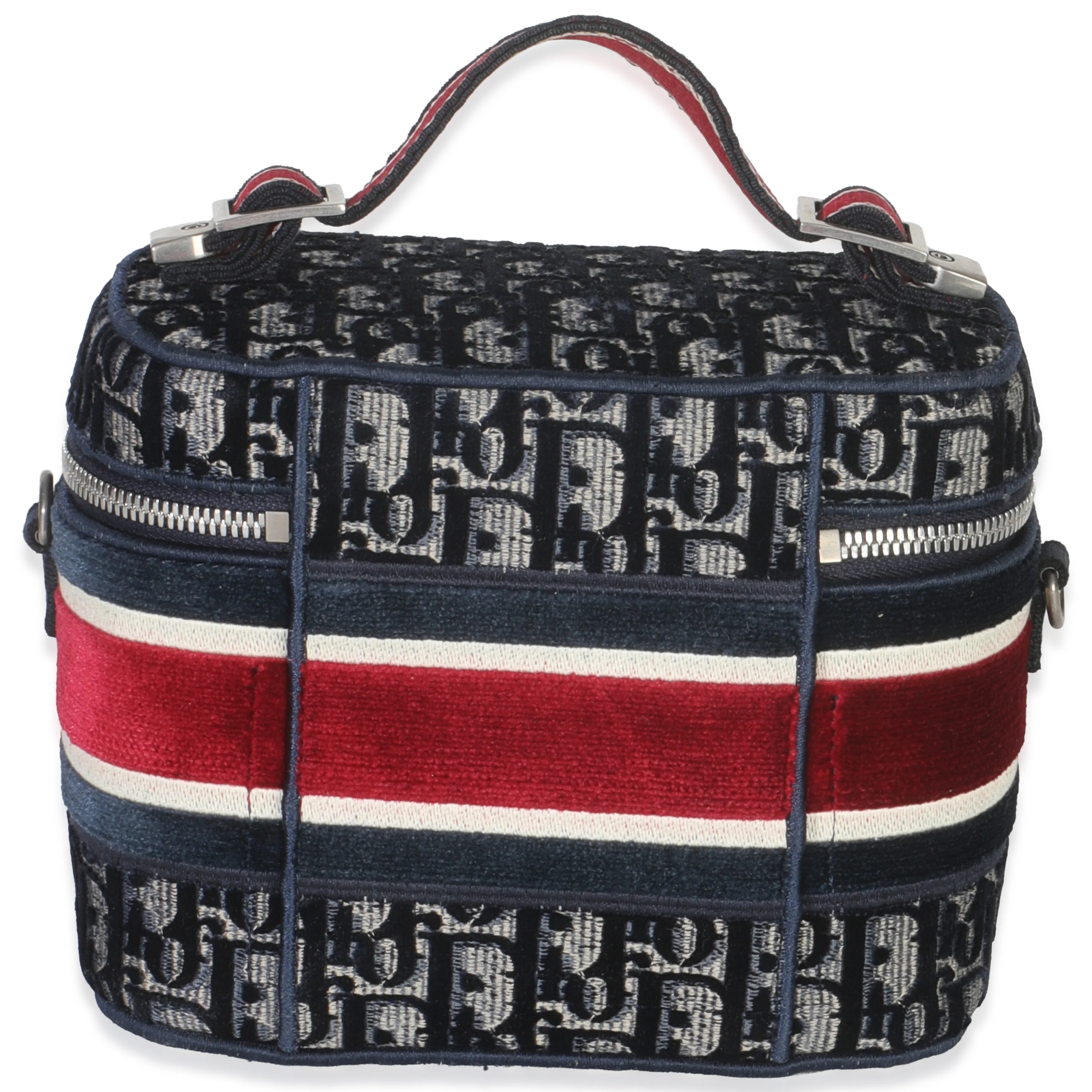 Blue Red Velvet Oblique Diortravel Vanity Case - Image 4
