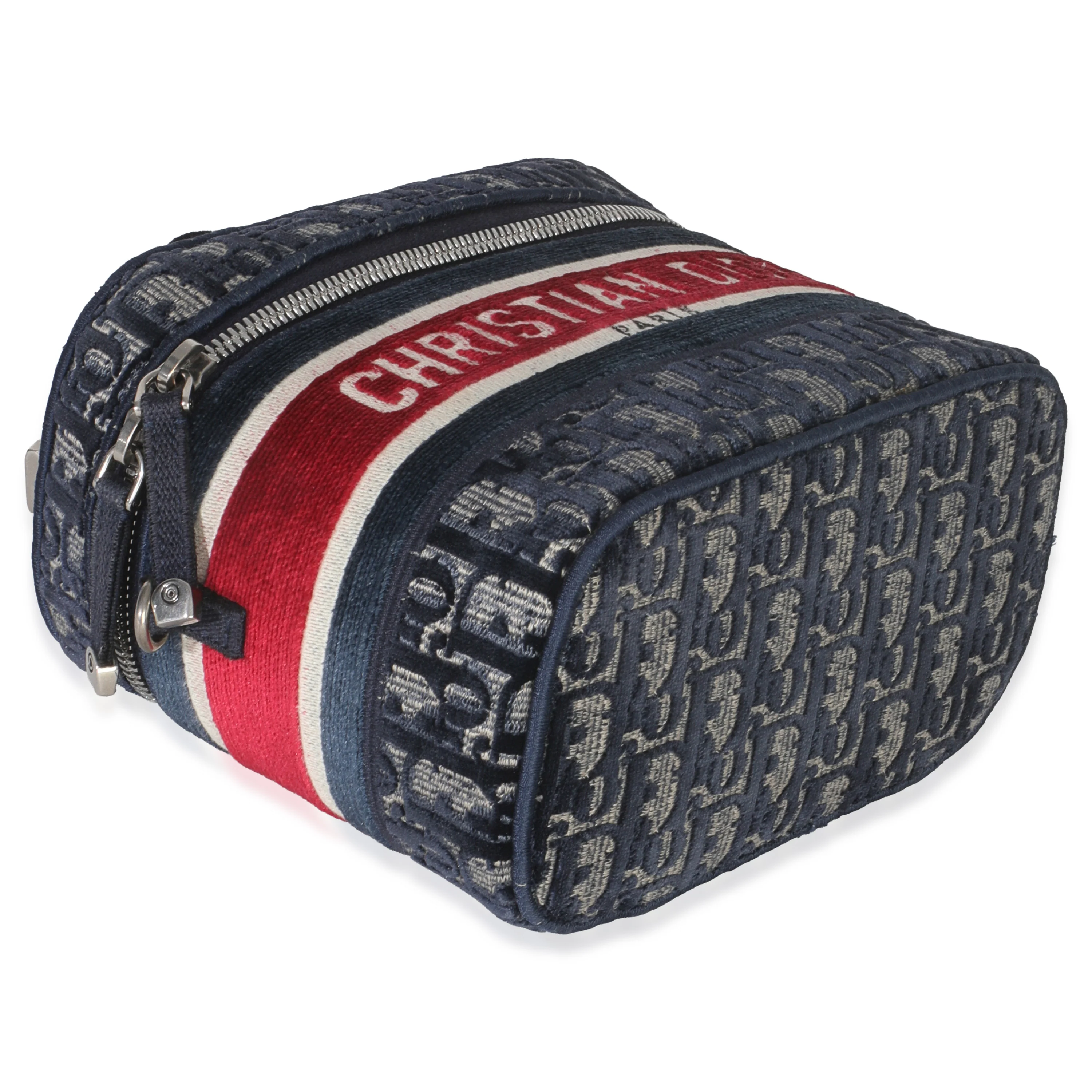 Blue Red Velvet Oblique Diortravel Vanity Case - Image 6