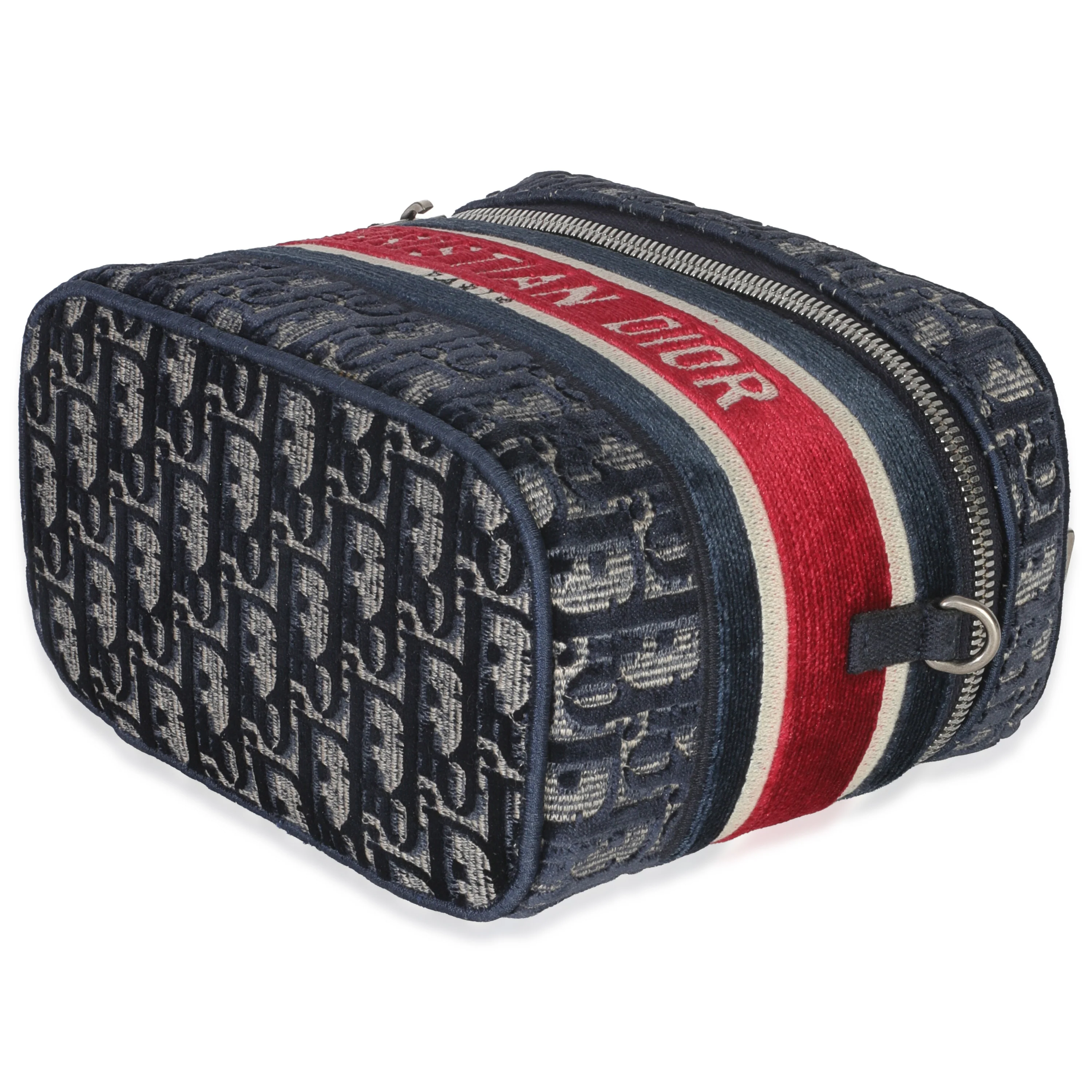Blue Red Velvet Oblique Diortravel Vanity Case - Image 7