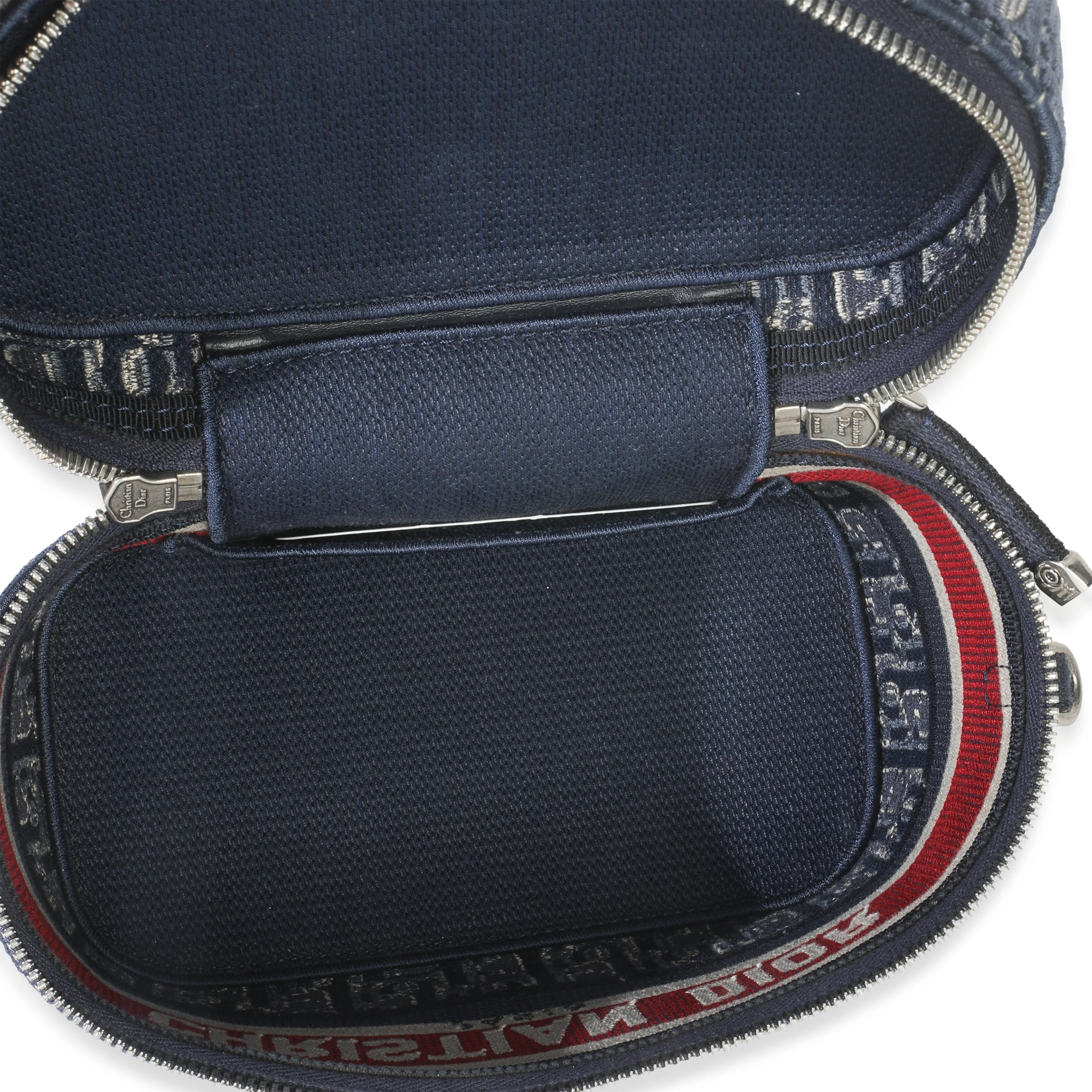 Blue Red Velvet Oblique Diortravel Vanity Case - Image 8