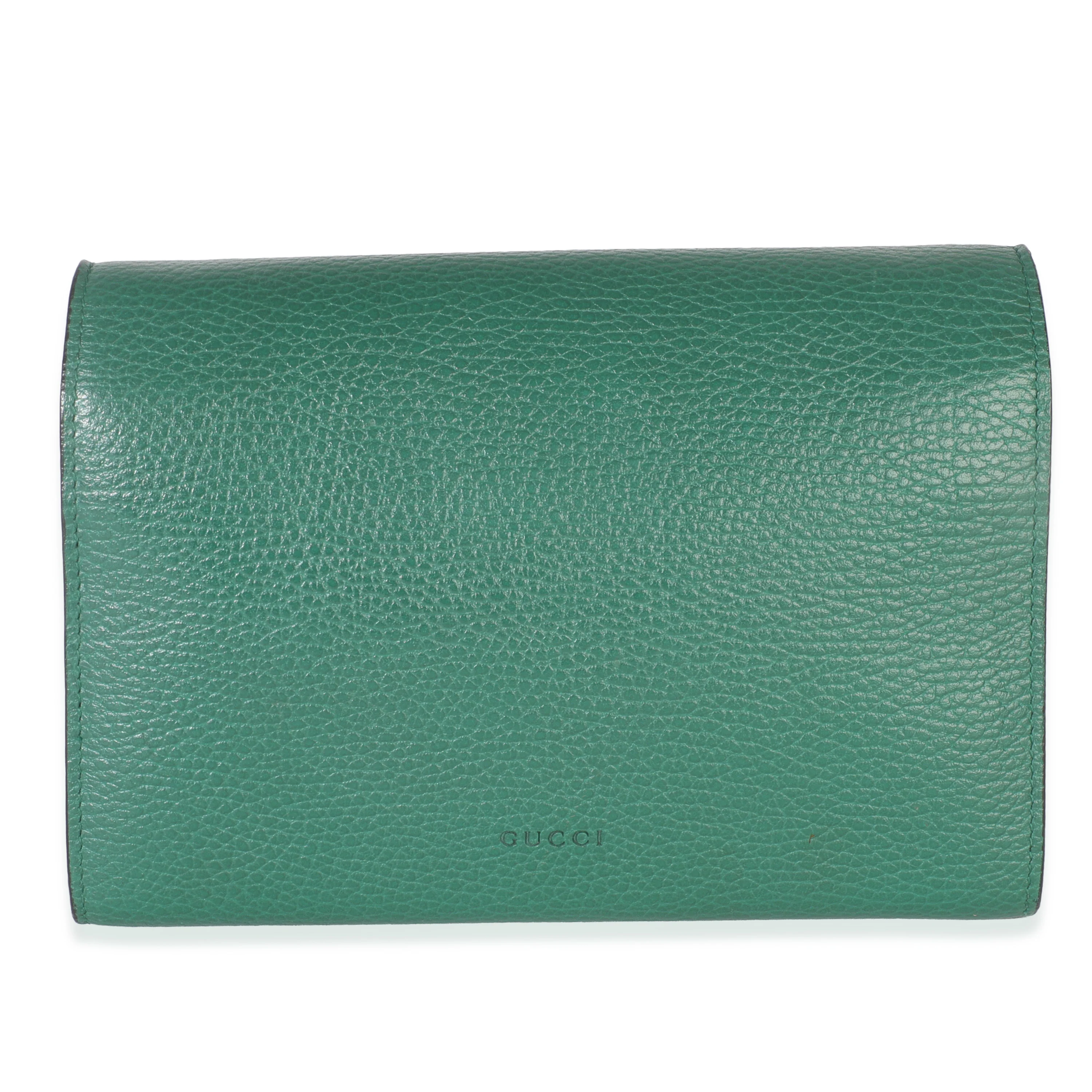 Emerald Pebbled Calfskin Dionysus Chain Wallet - Image 4
