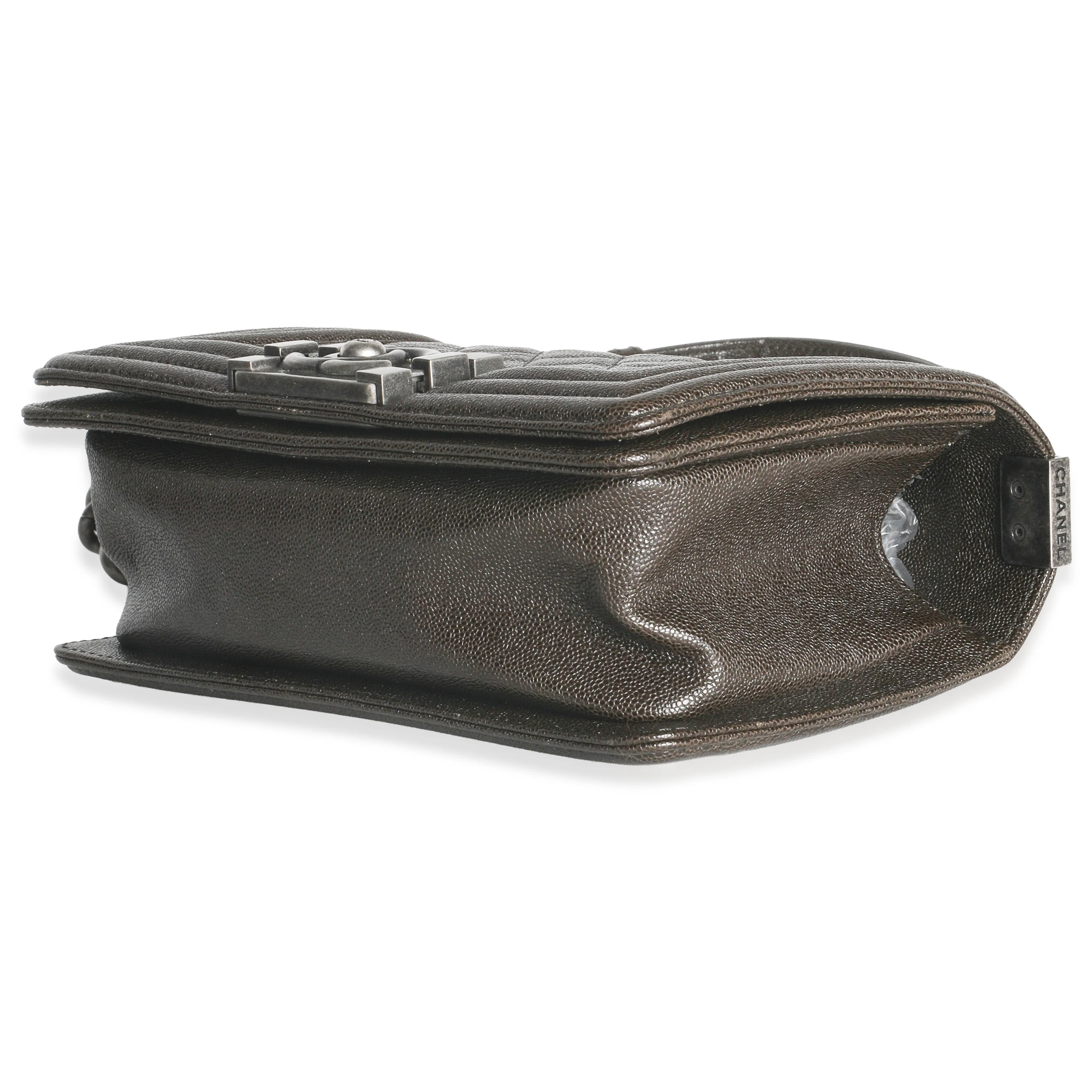 Brown Quilted Caviar Small Boy Handbag - Image 7