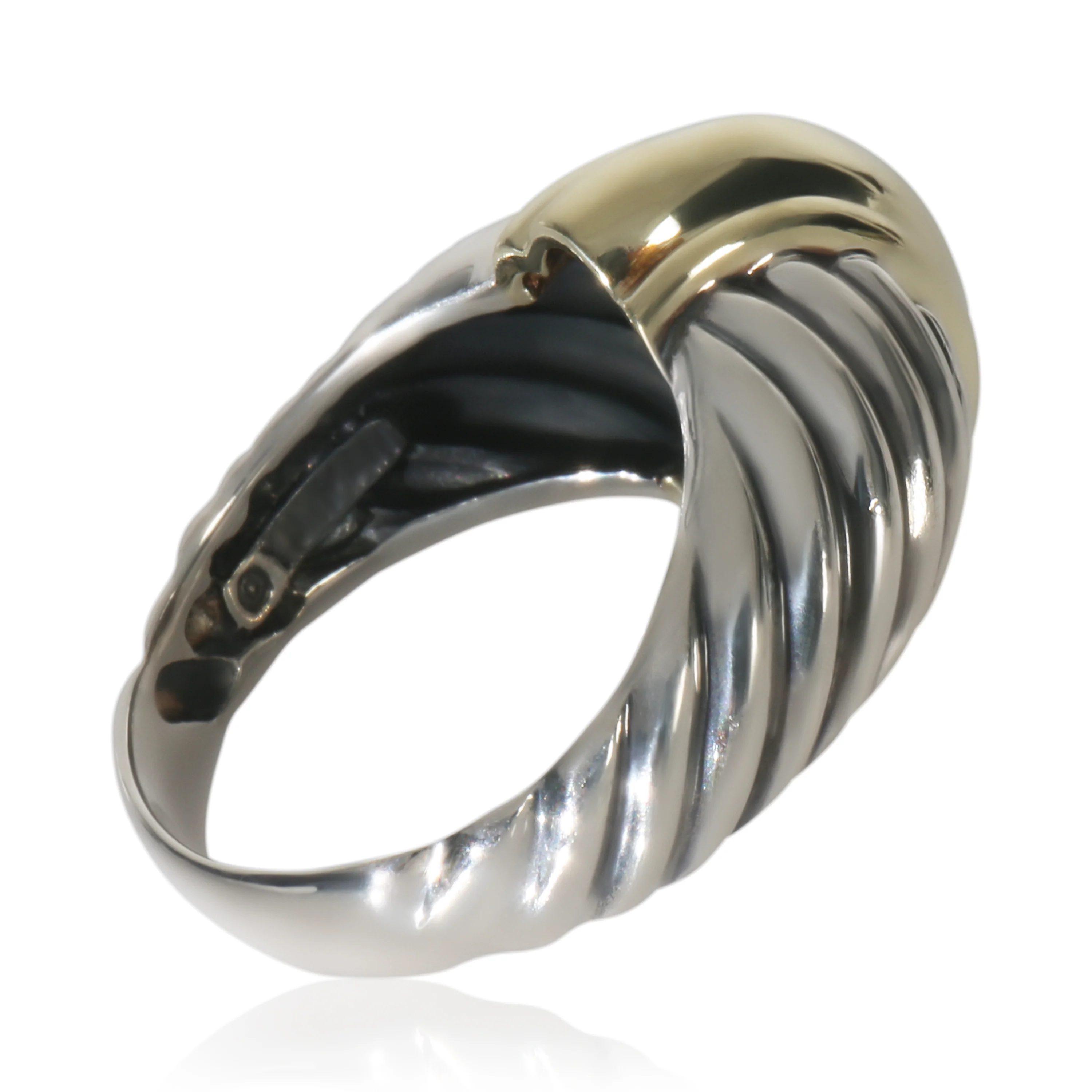 Yellow Gold & Sterling Silver  Vintage Cable Ring - Image 3