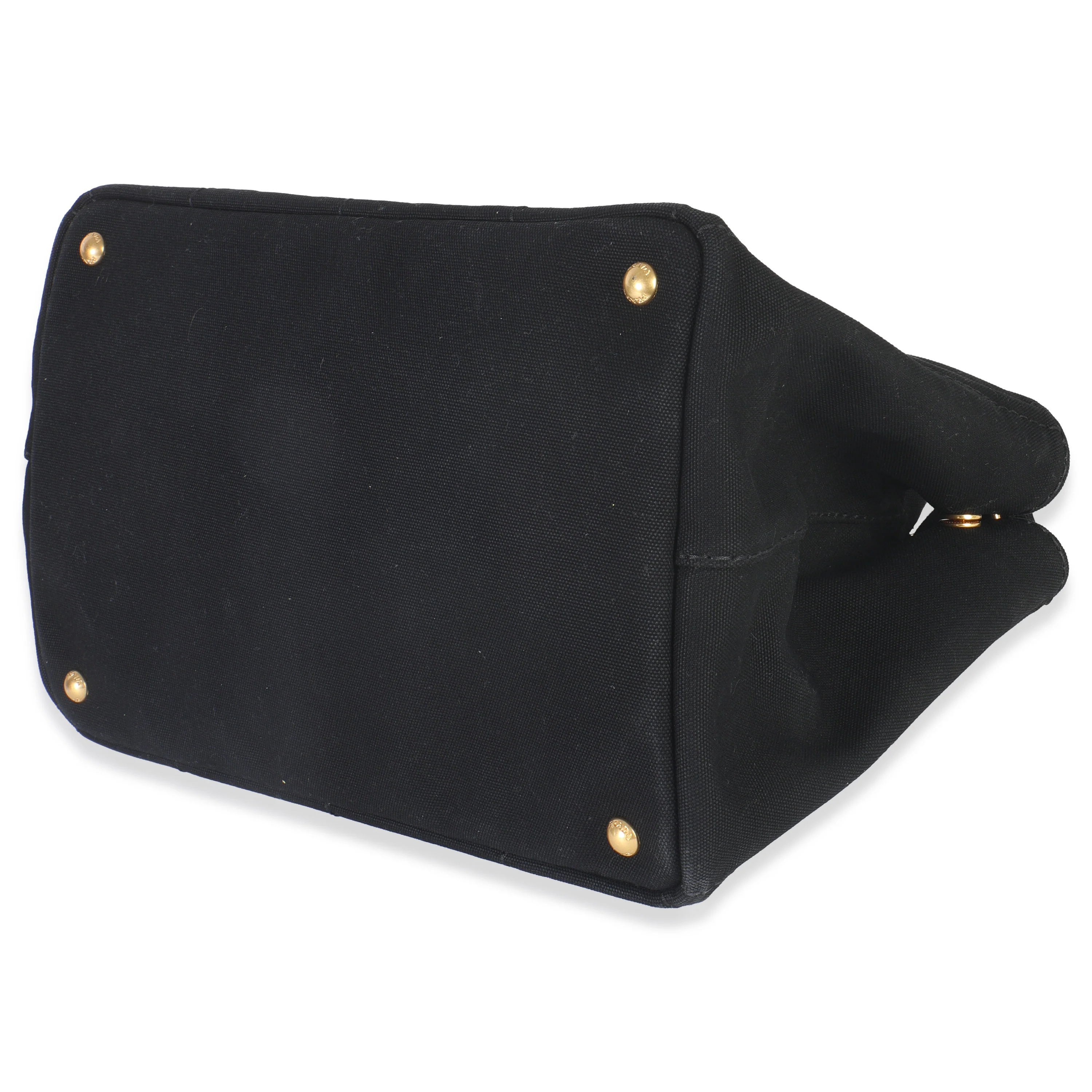 Black Canvas White Logo Small Canapa Tote - Image 7