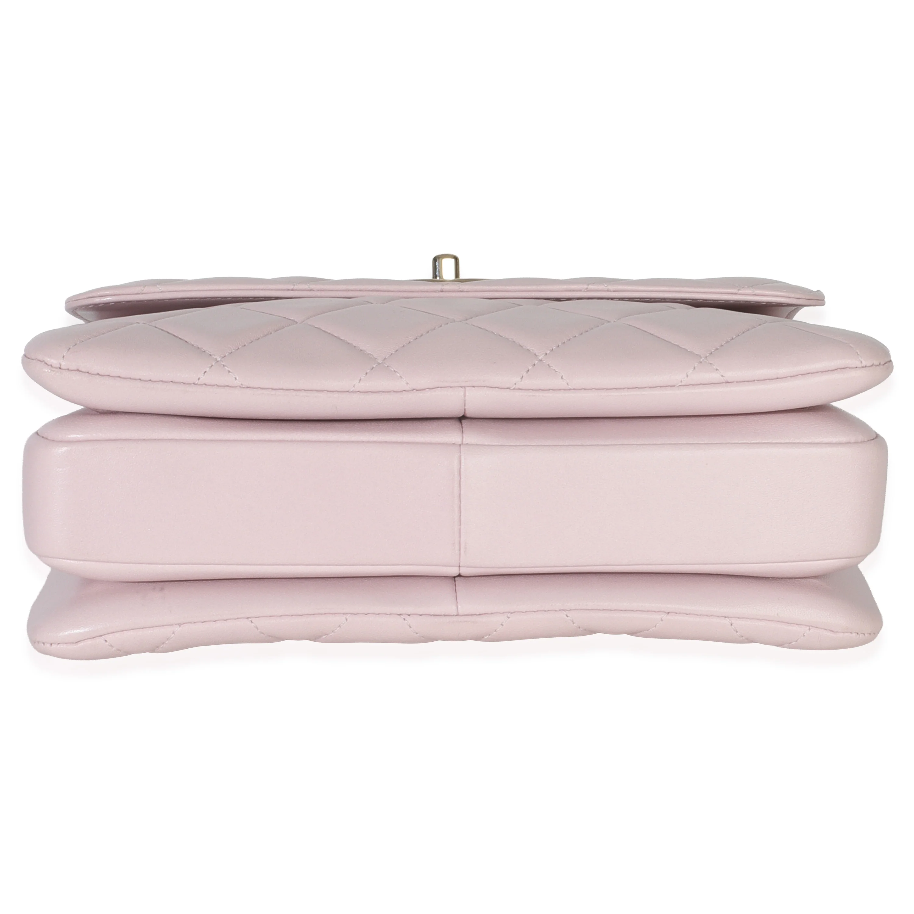 Light Pink Quilted Lambskin Small Trendy CC Dual Handle Flap Bag - Image 5